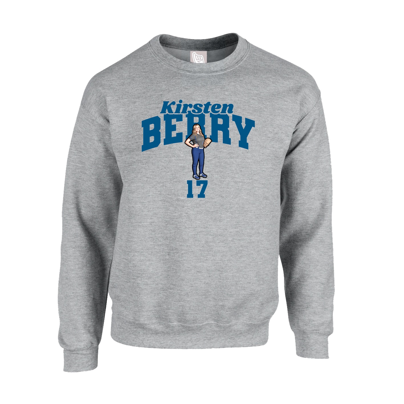 Fleece Crew — Signature Arch in Grey