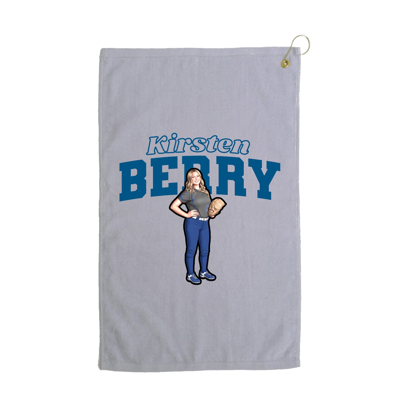 Golf Towel — Name Arch in Grey