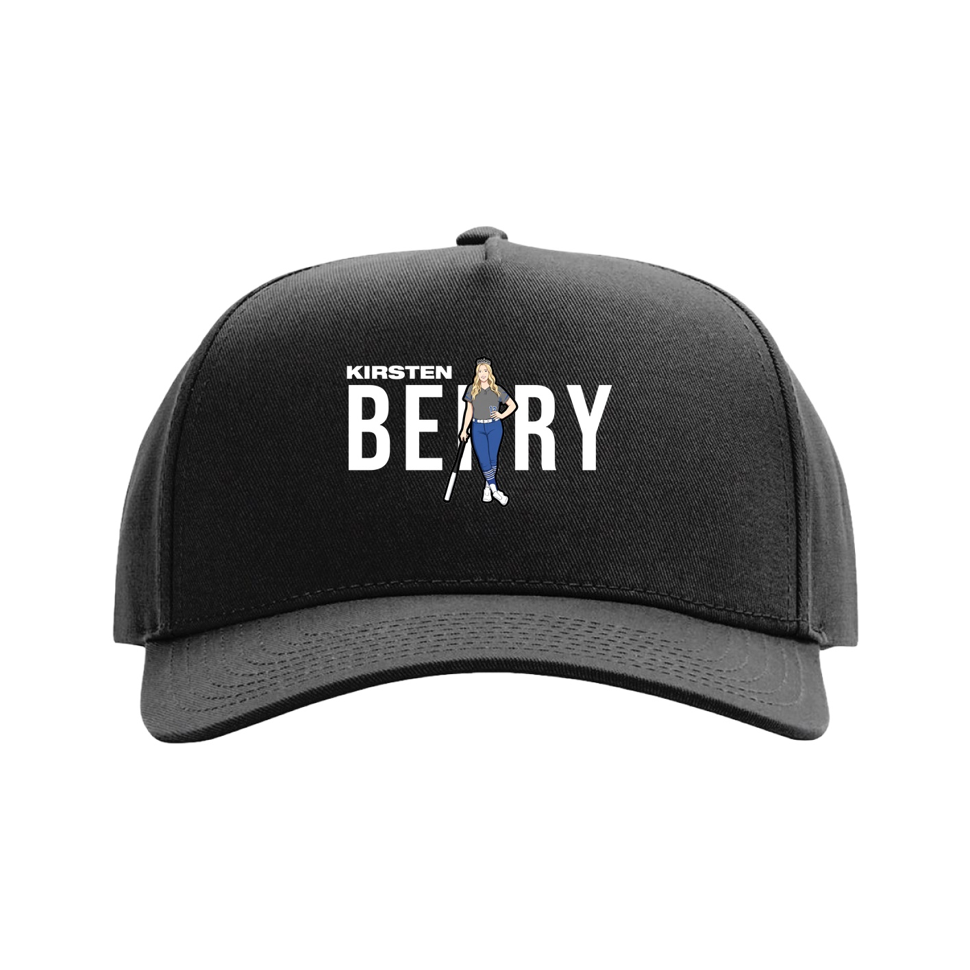 Full Fabric Five-Panel Champ Cap — Player Name in Black