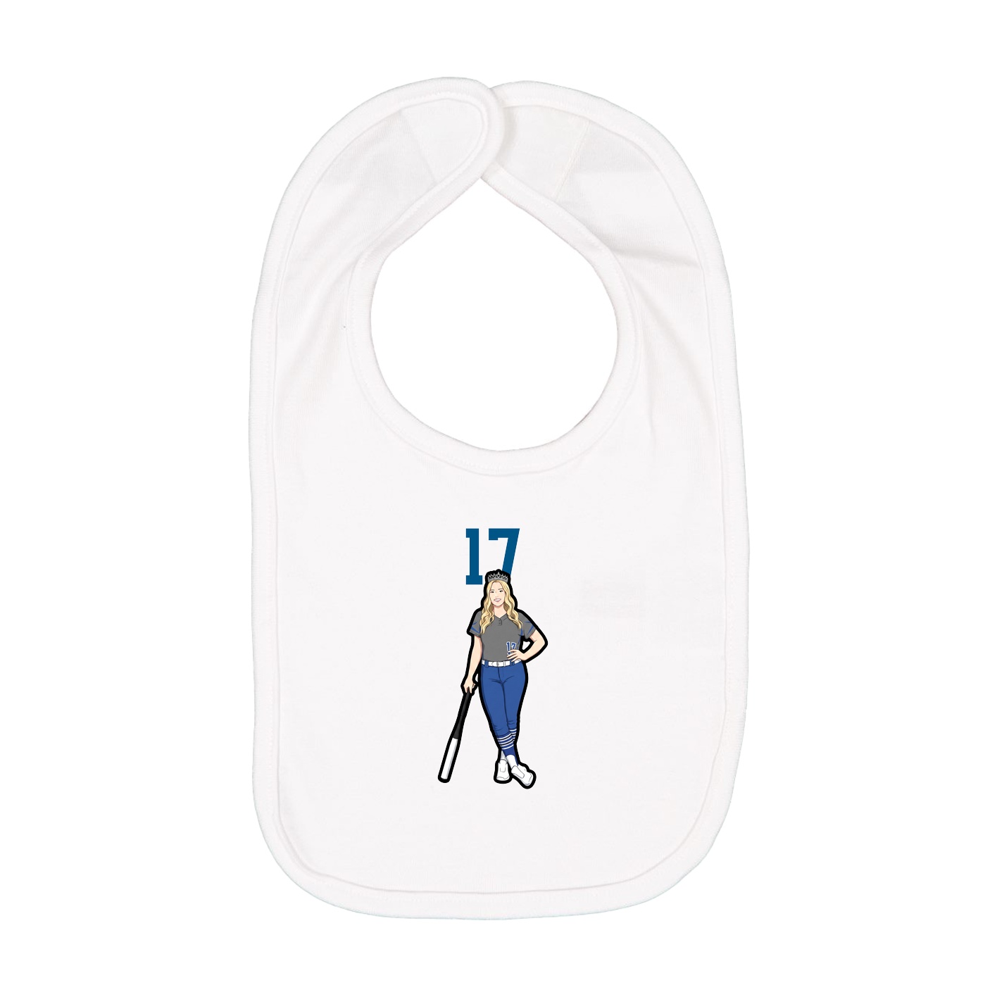 Infant Bib — Number Top in White
