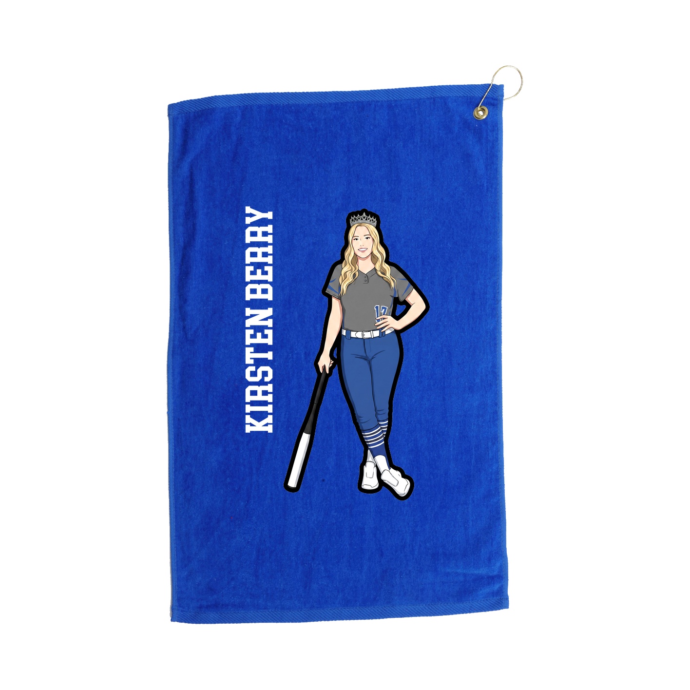 Golf Towel — Name Vertical in Royal