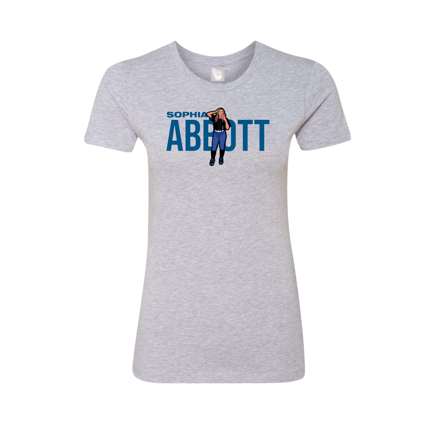 Fitted Women's Tee — Player Name in Grey