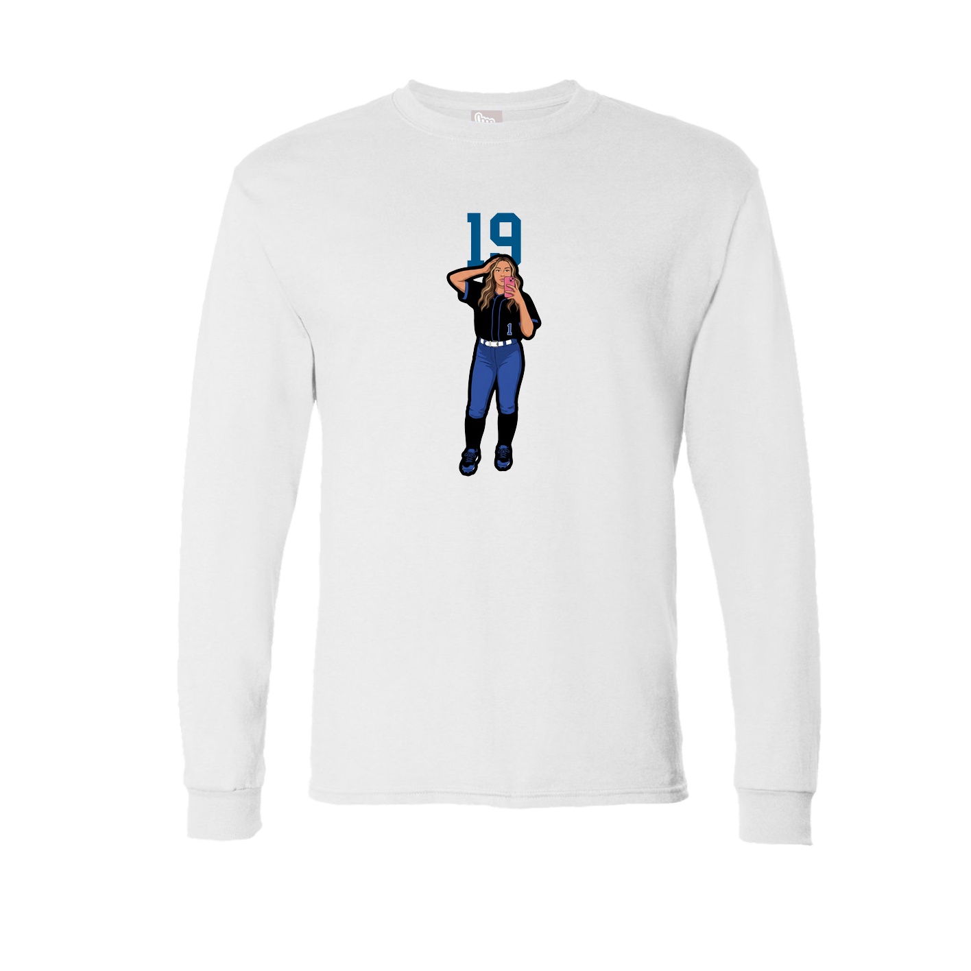 Long Sleeve Tee — Number Top in White