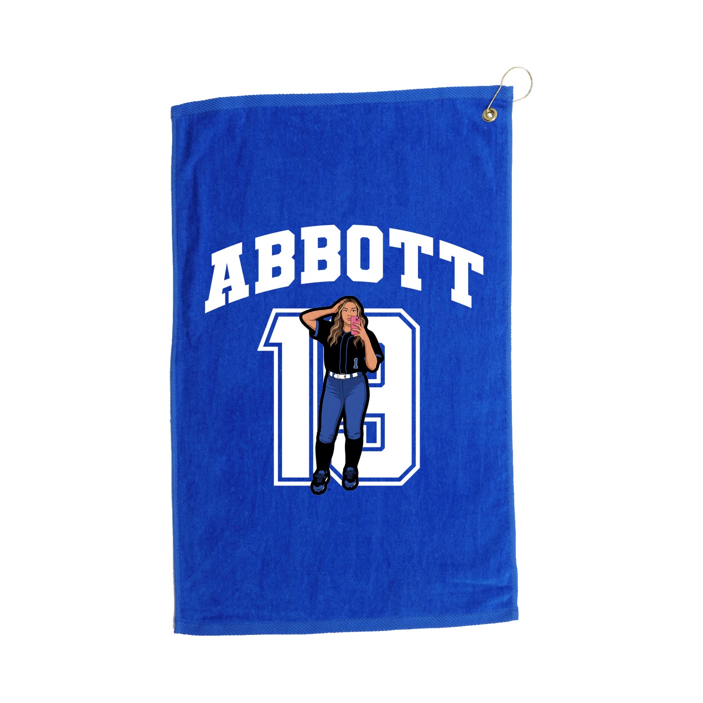 Golf Towel — Number in Royal