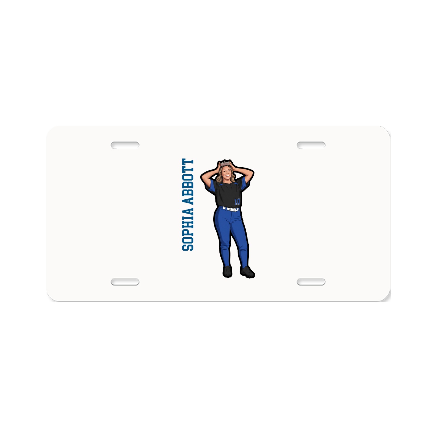 License Plate — Name Vertical in Classic