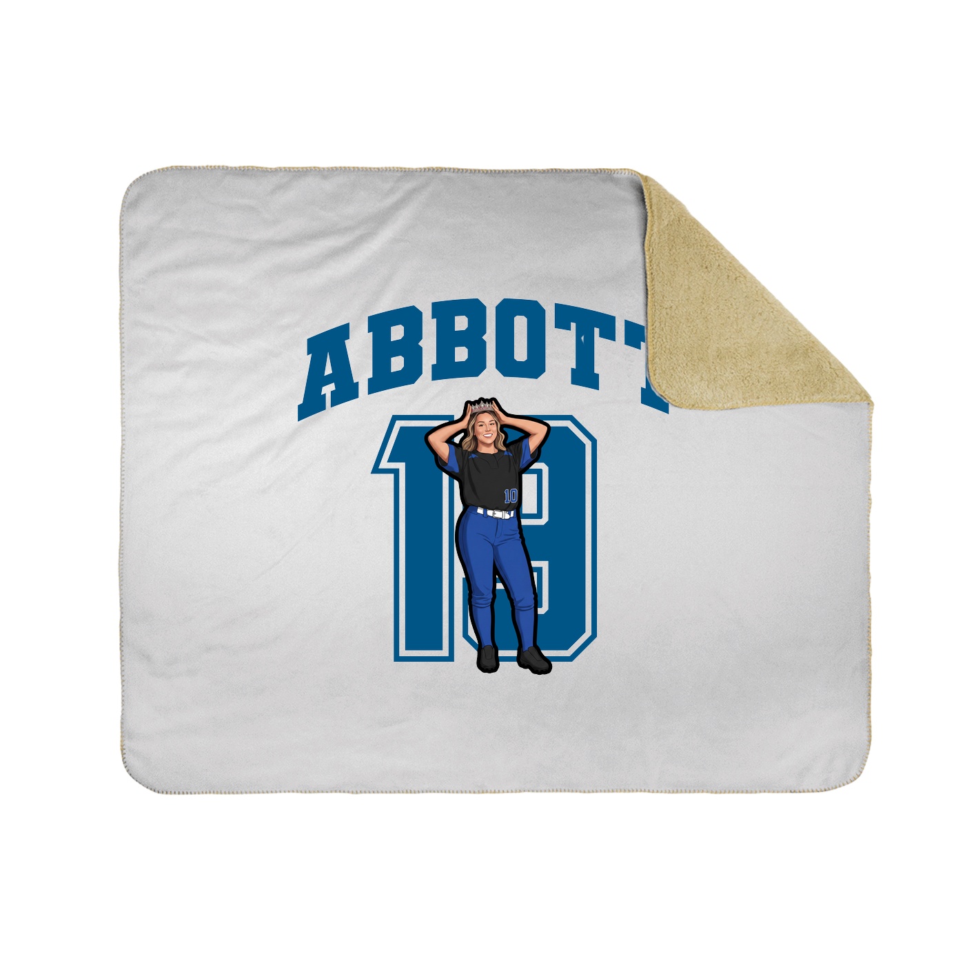 Throw Blanket — Number in White