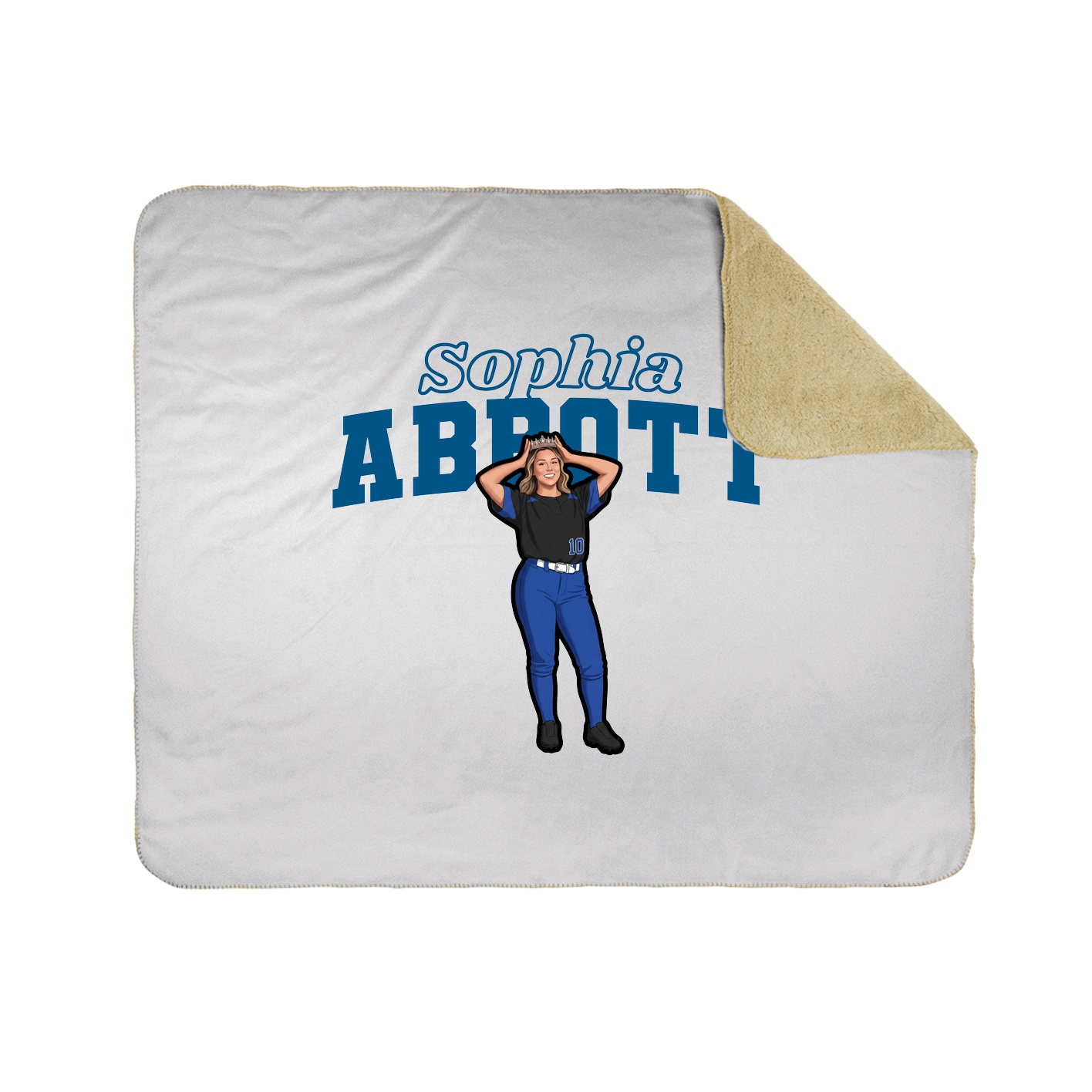 Throw Blanket — Name Arch in White