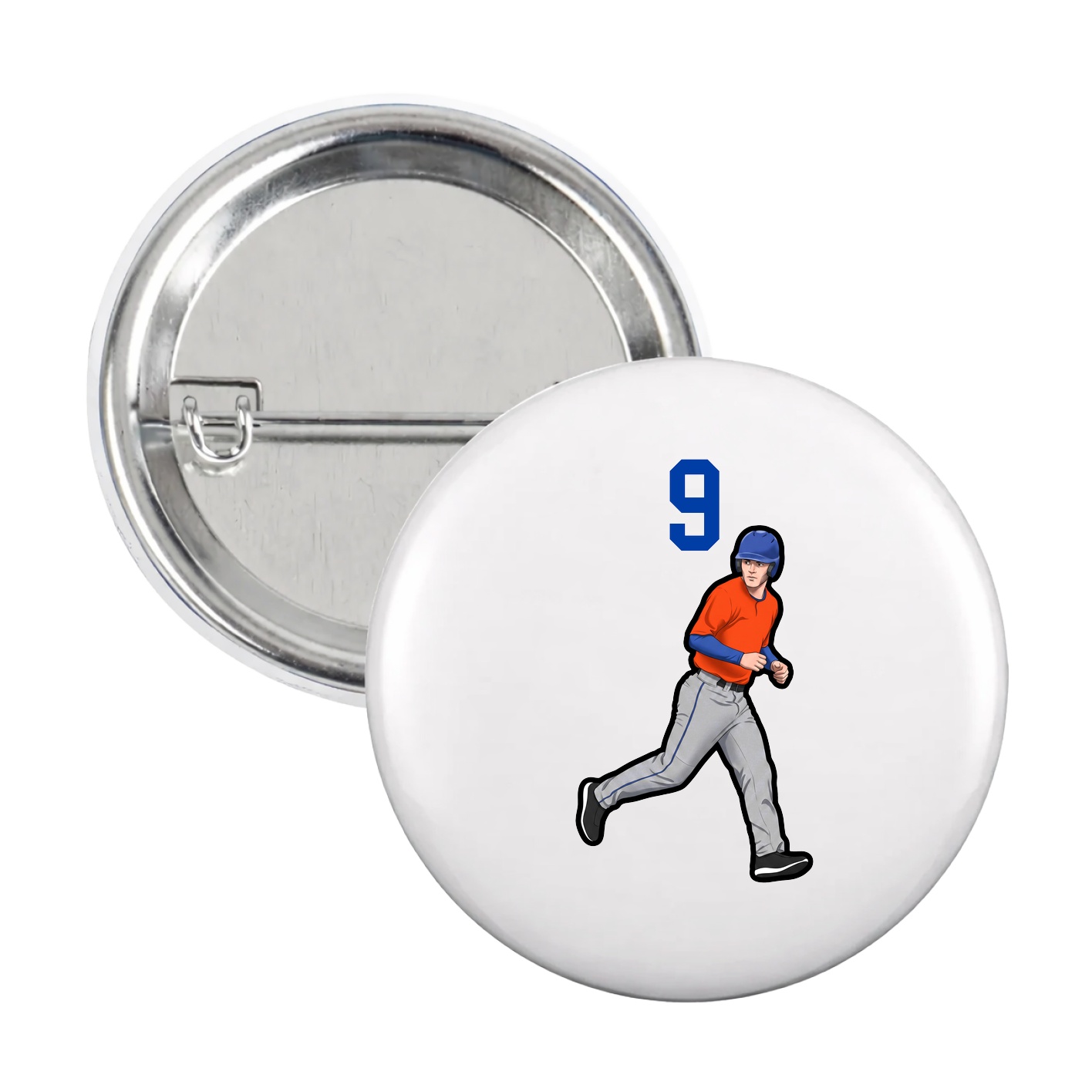 Game Day Button — Number Top in White