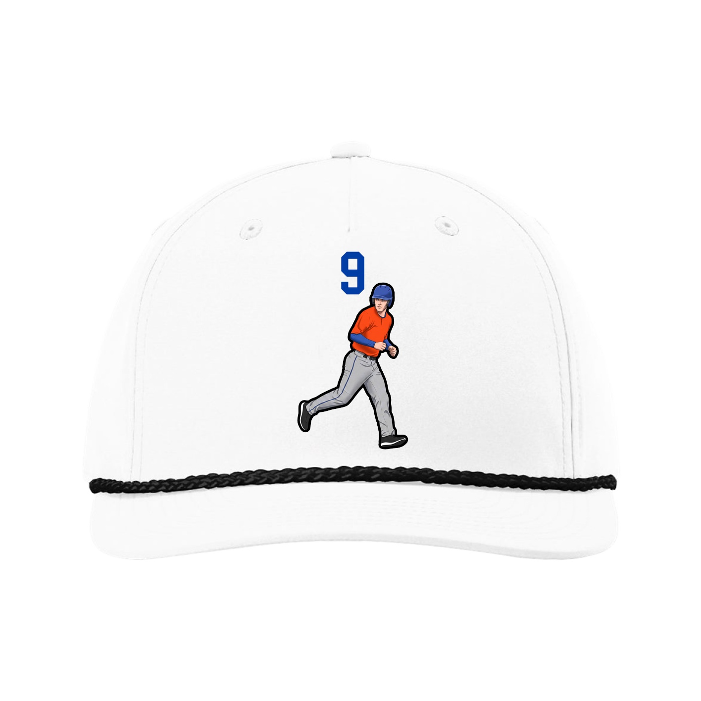 Five-Panel Classic Rope Cap — Number Top in White