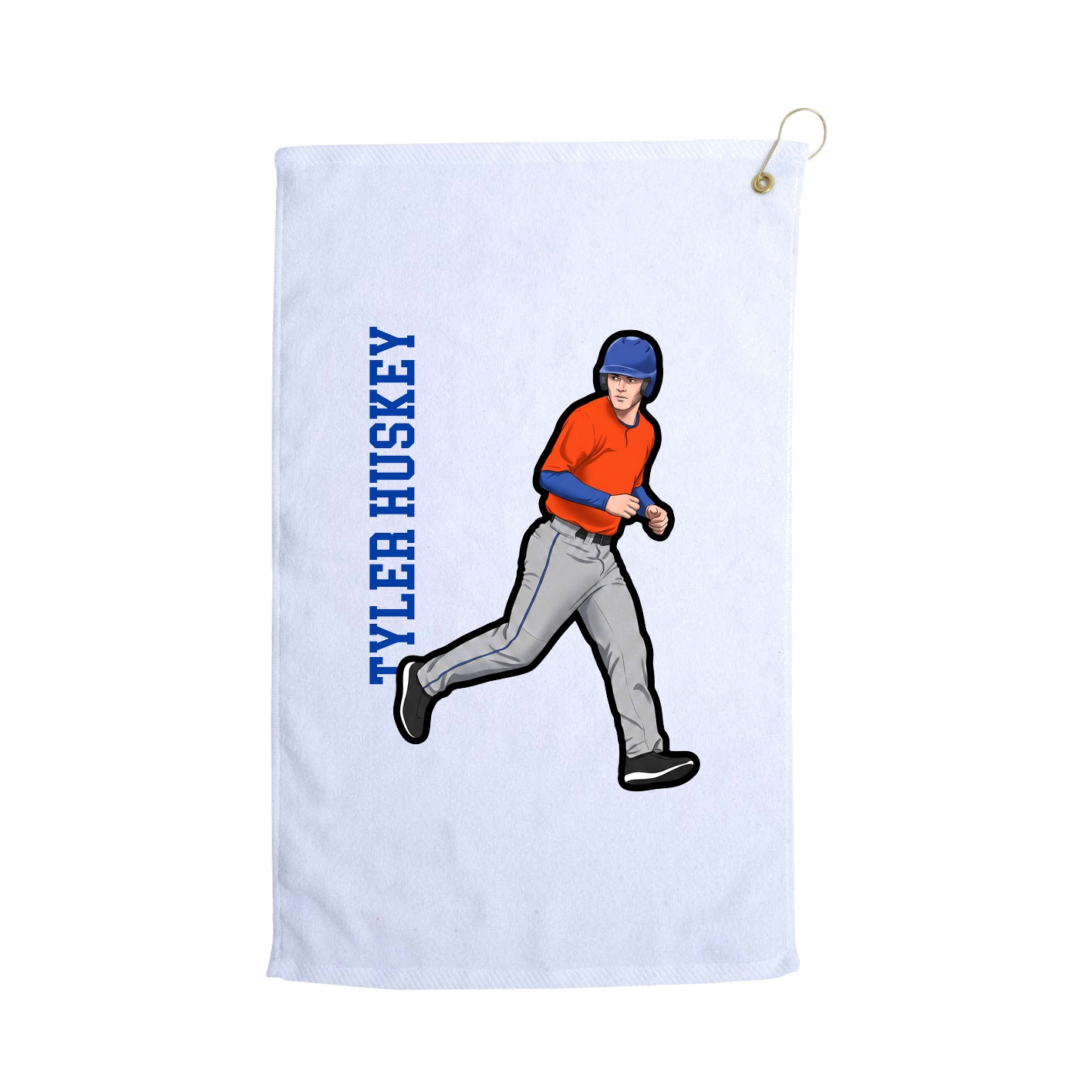 Golf Towel — Name Vertical in White