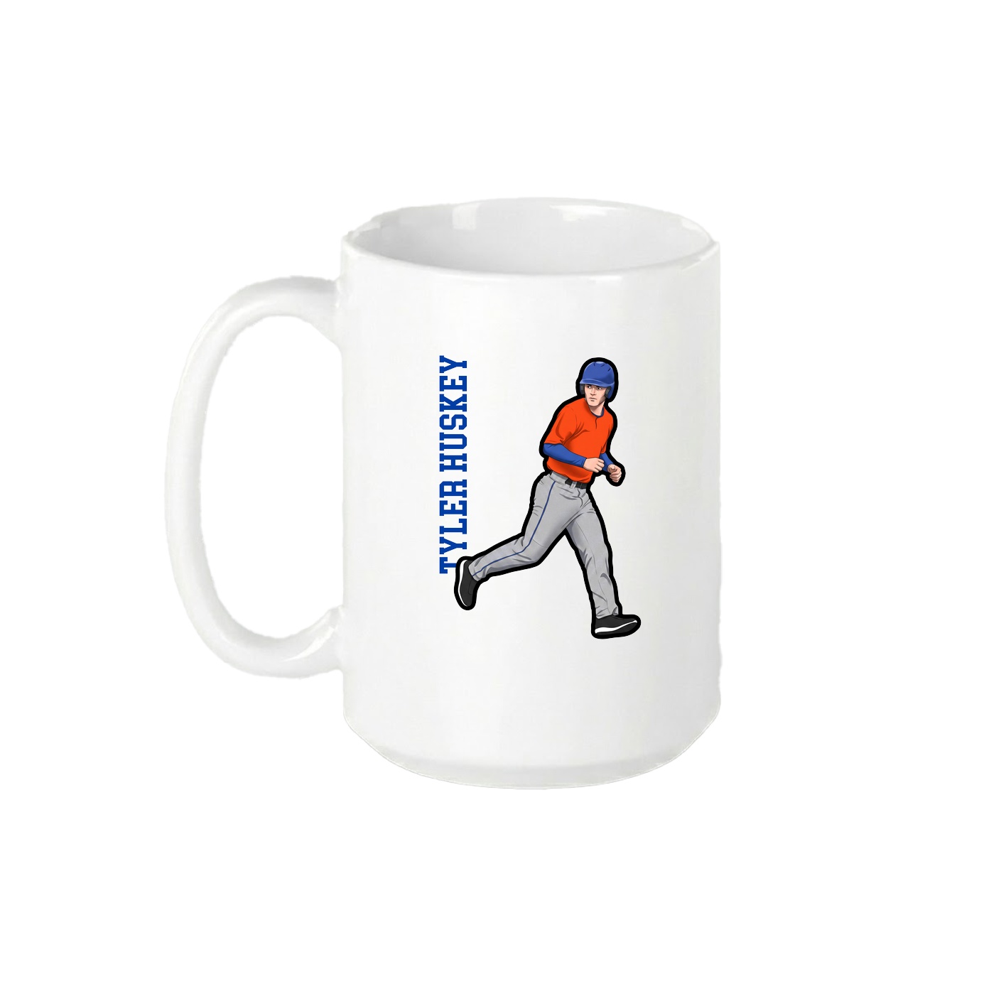 15oz Coffee Mug — Name Vertical in White