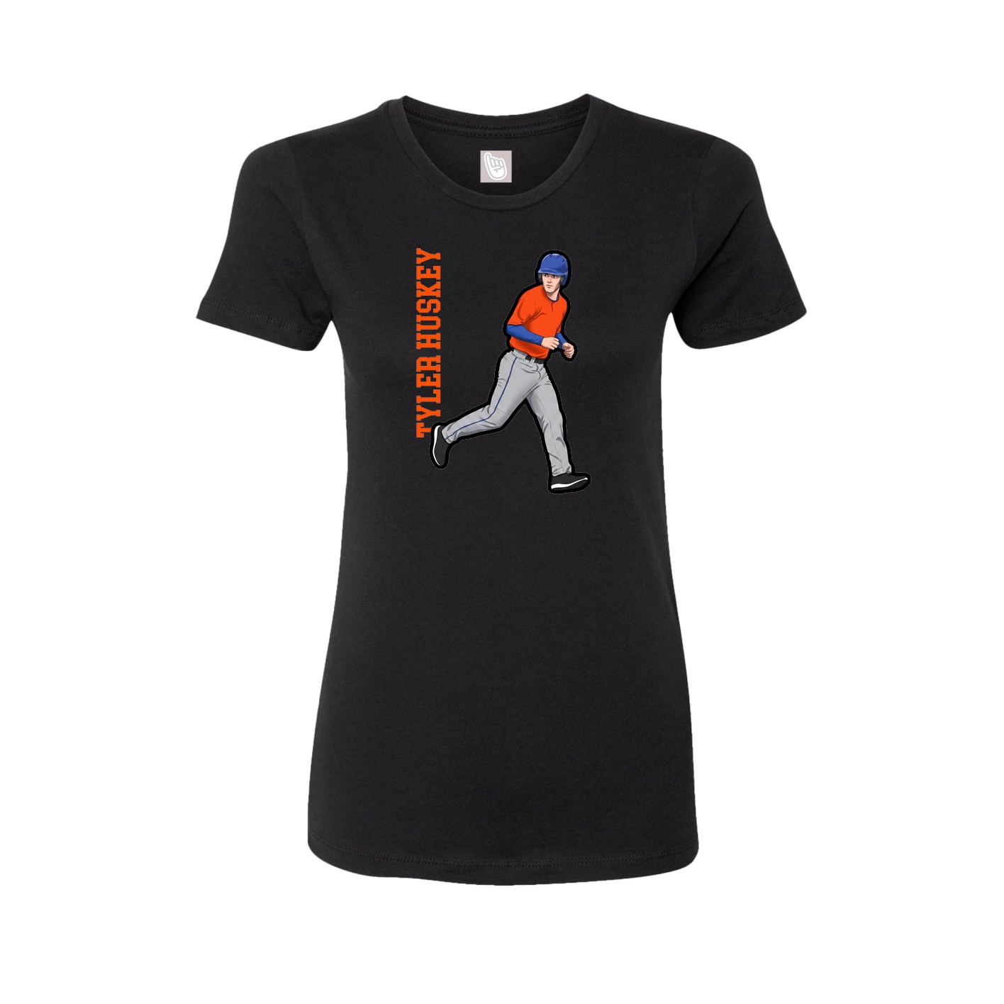 Womens Tee — Name Vertical in Black