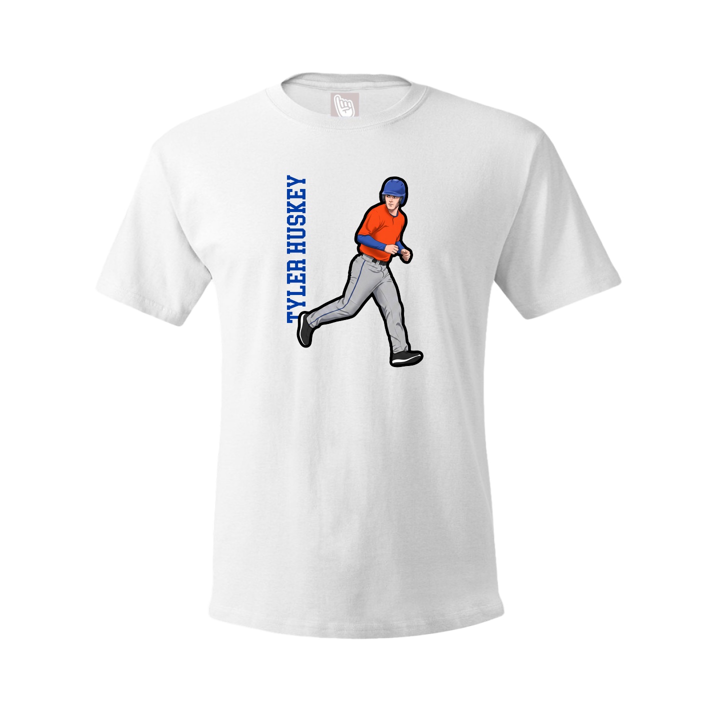 Youth Tee — Name Vertical in White