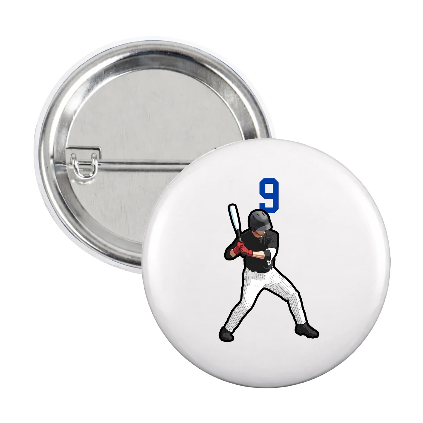 Game Day Button — Number Top in White