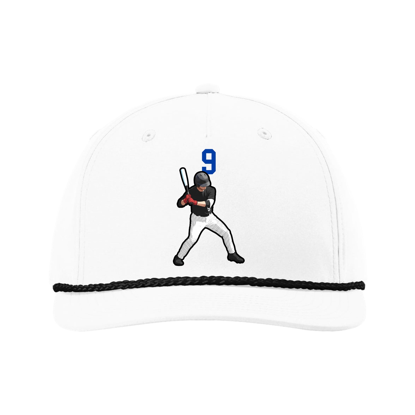 Five-Panel Classic Rope Cap — Number Top in White