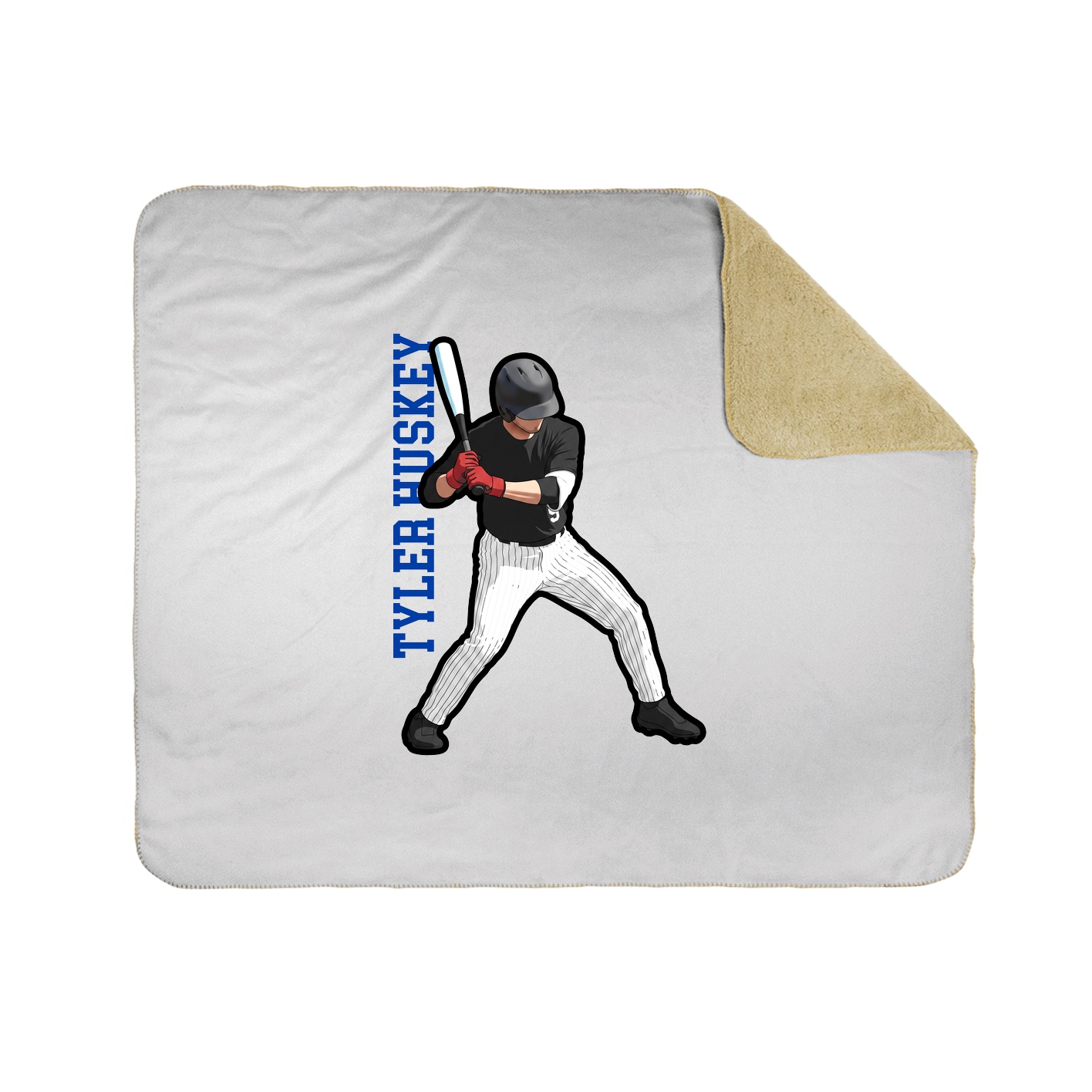 Throw Blanket — Name Vertical in White