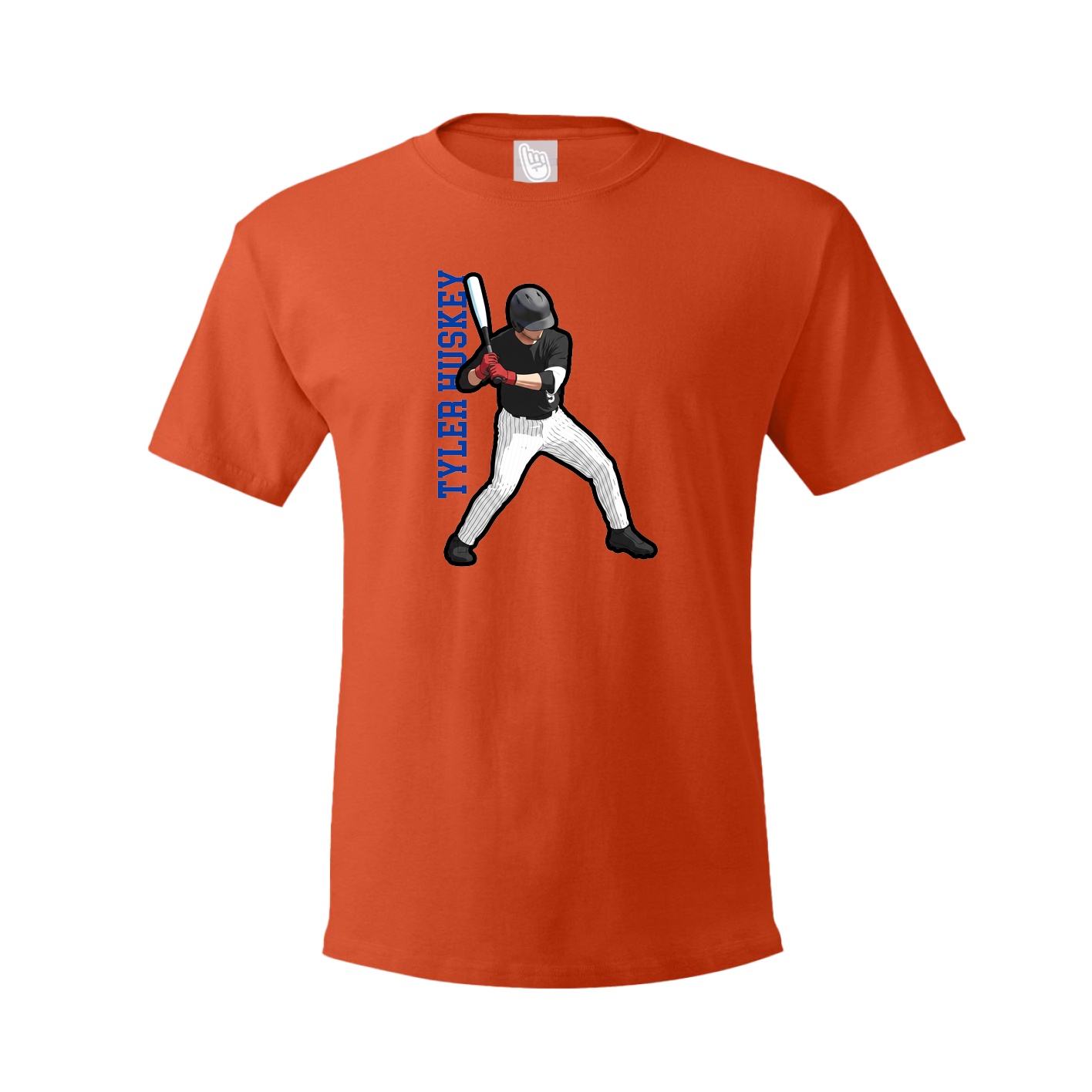Youth Tee — Name Vertical in Orange