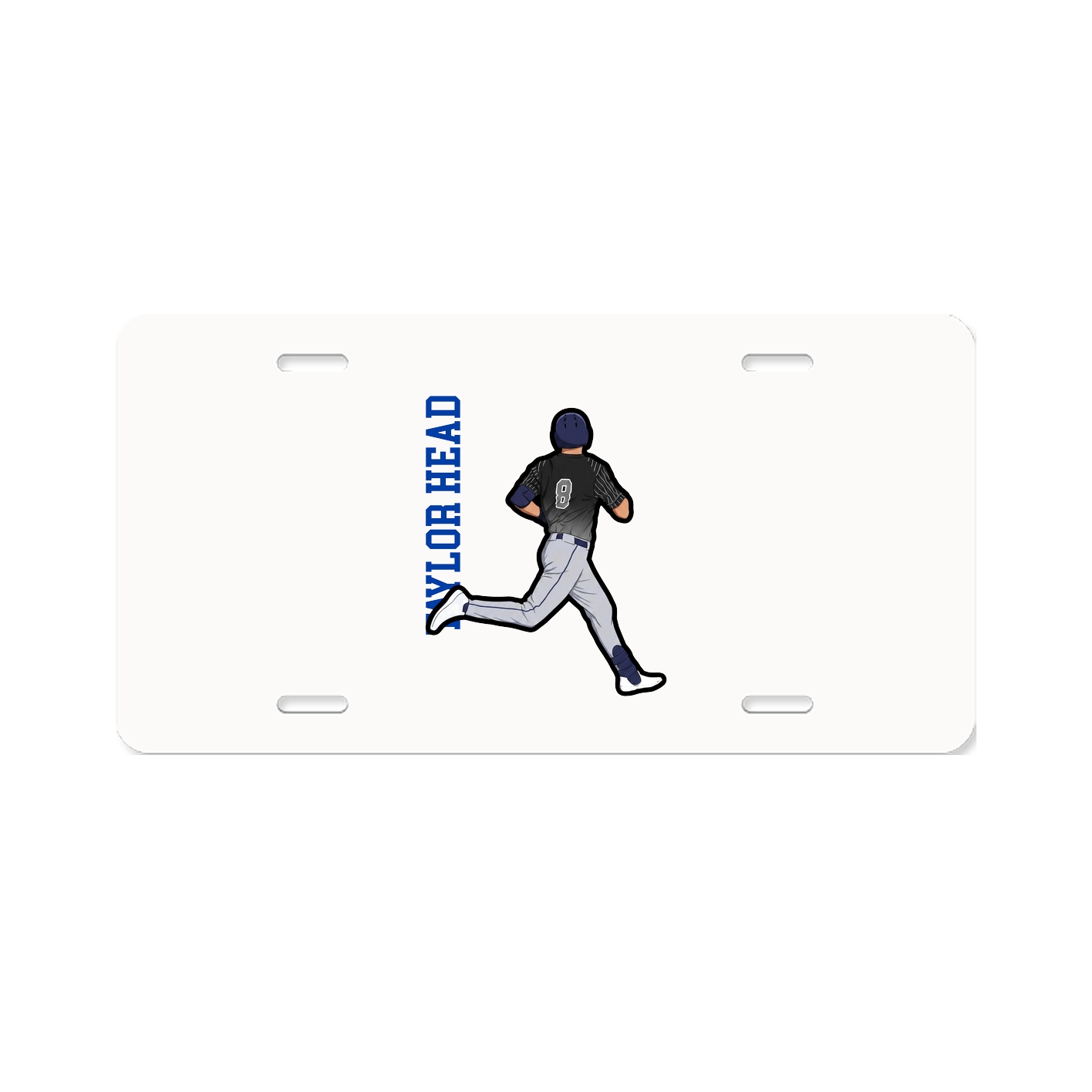 License Plate — Name Vertical in Classic
