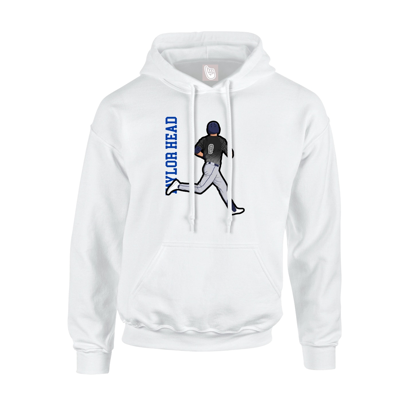 Hoodie — Name Vertical in White