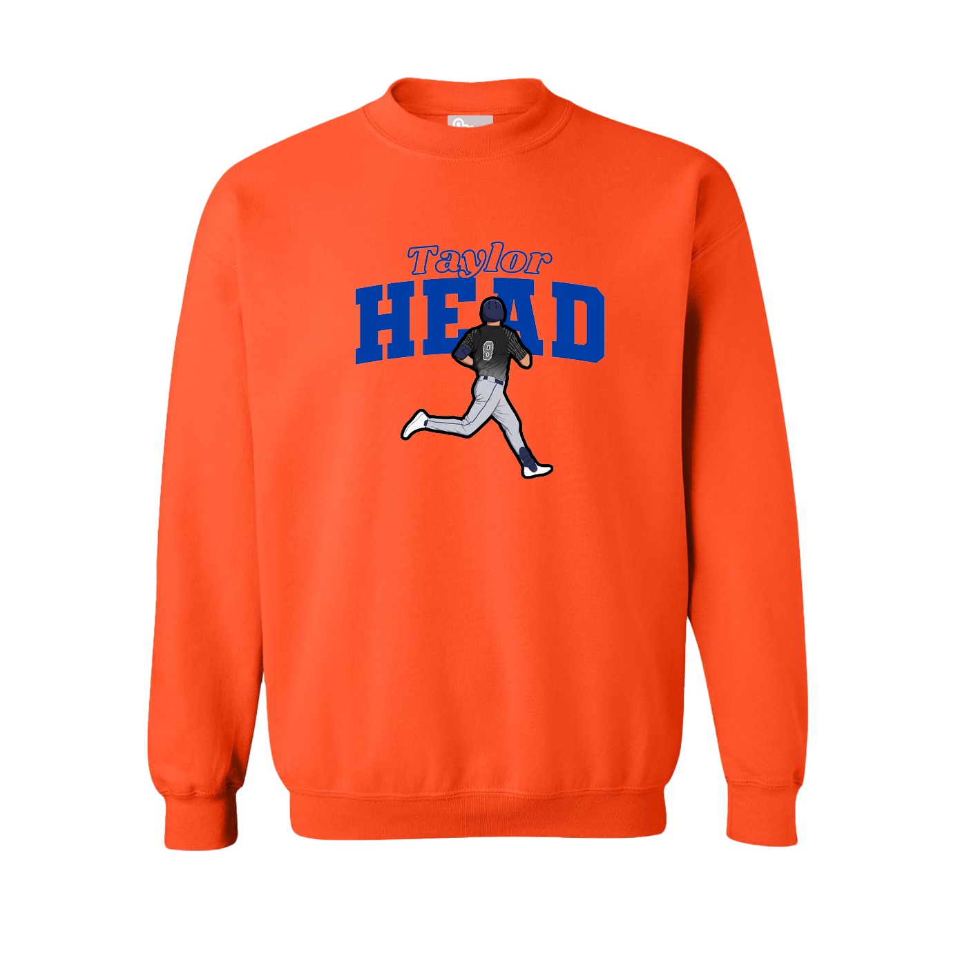 Fleece Crew — Name Arch in Orange