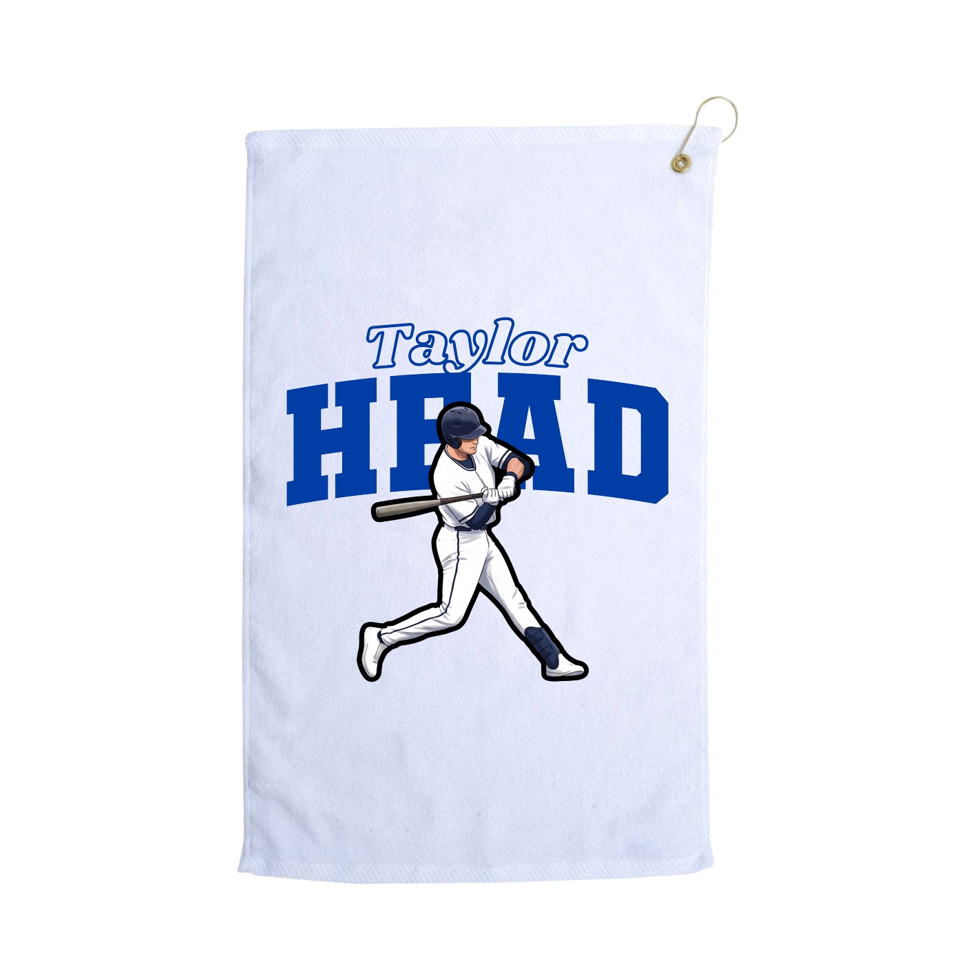 Golf Towel — Name Arch in White
