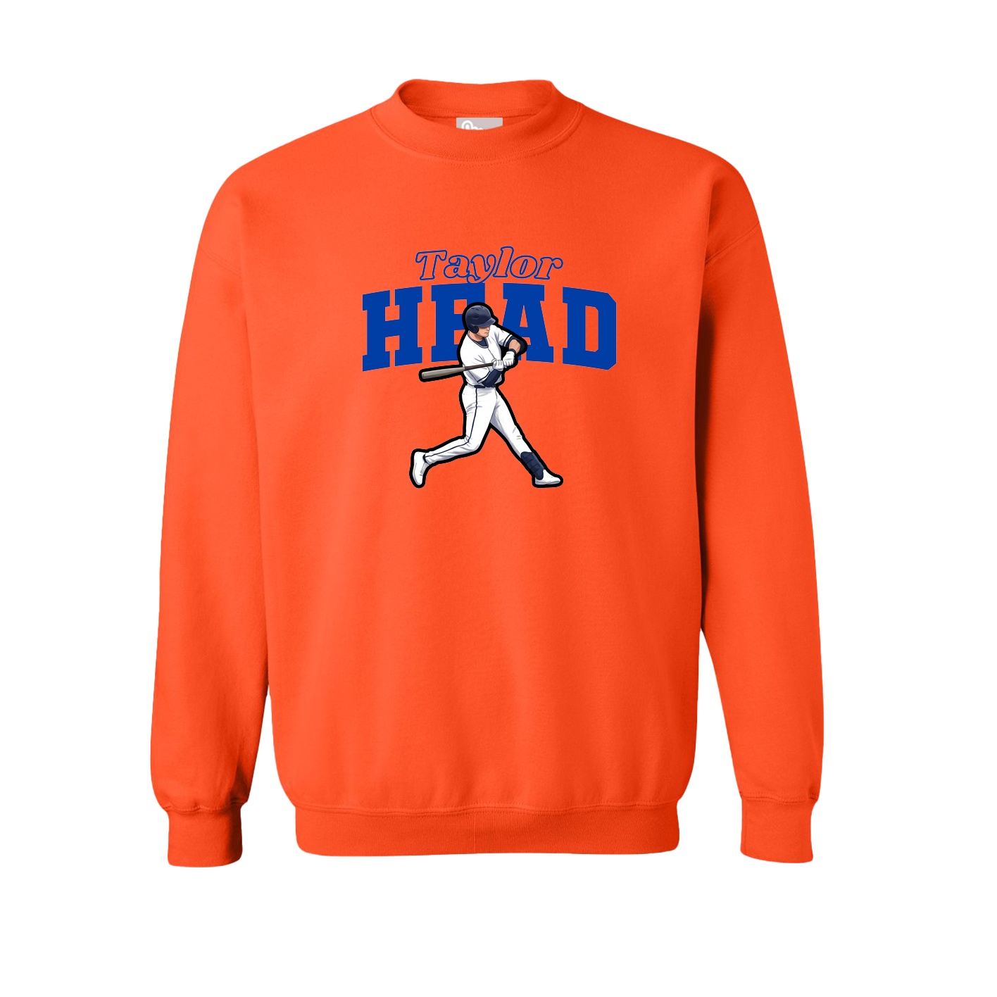 Fleece Crew — Name Arch in Orange
