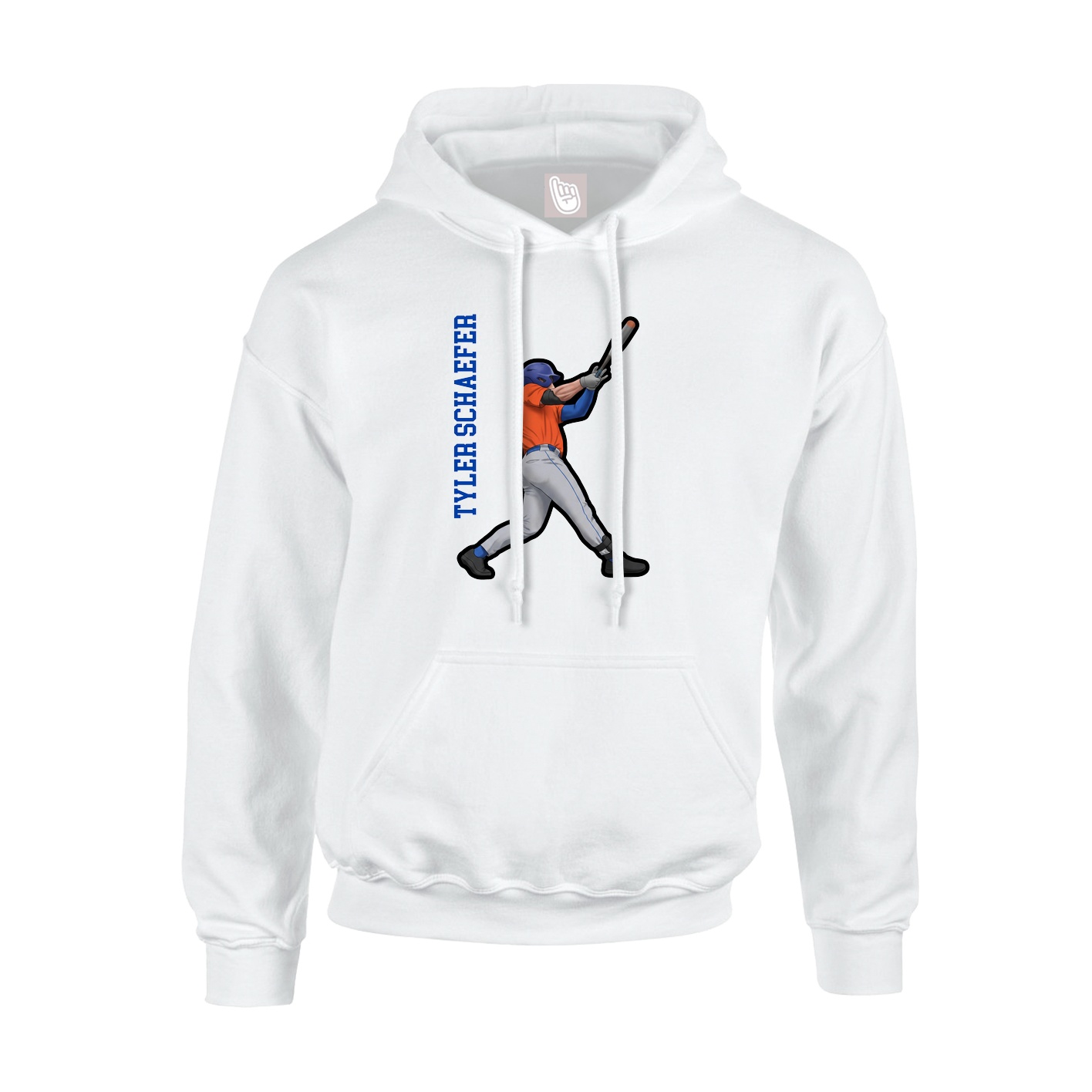 Youth Hoodie — Name Vertical in White