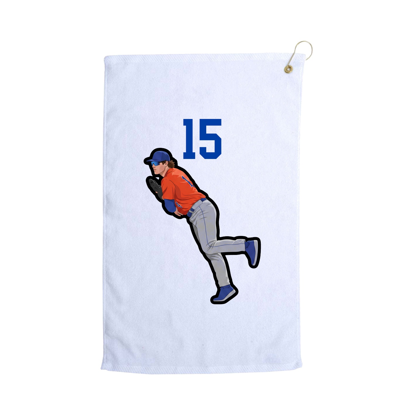 Golf Towel — Number Top in White