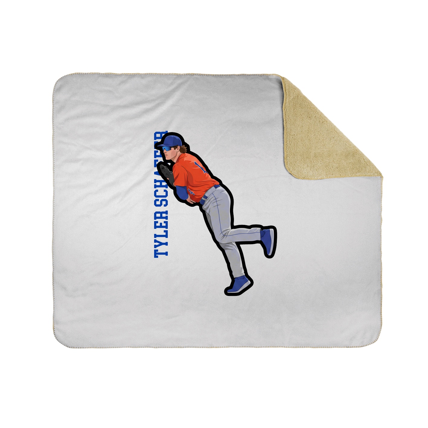 Throw Blanket — Name Vertical in White
