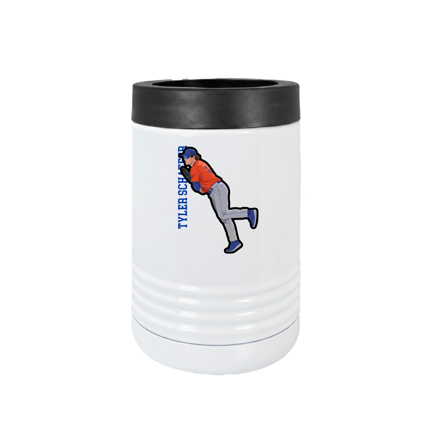 Beverage Holder — Name Vertical in White