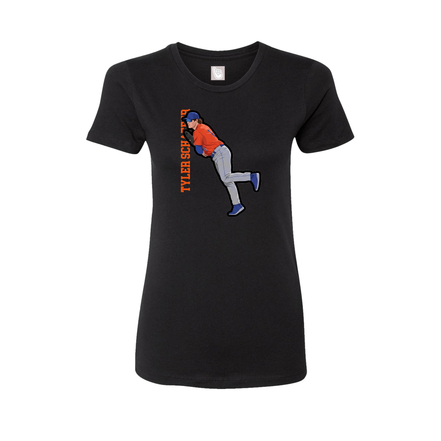 Fitted Women's Tee — Name Vertical in Black