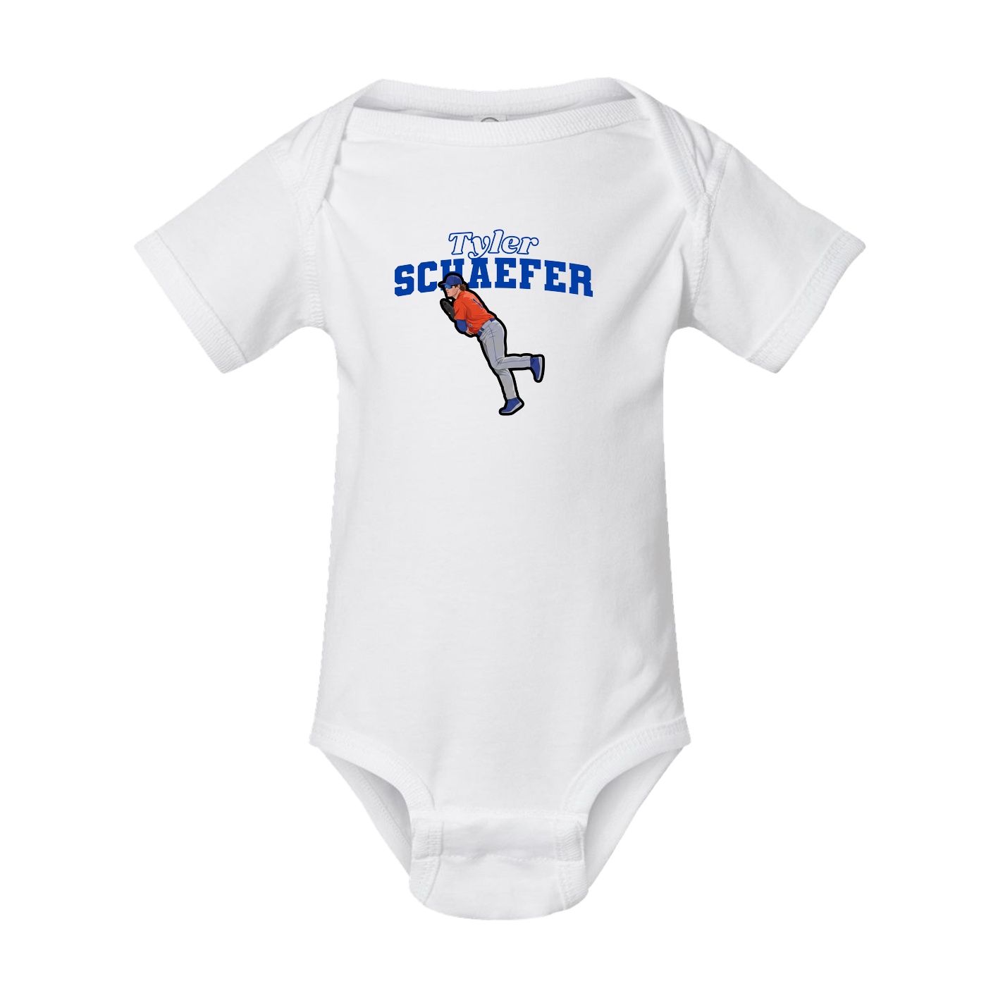 Baby Onesie — Name Arch in White