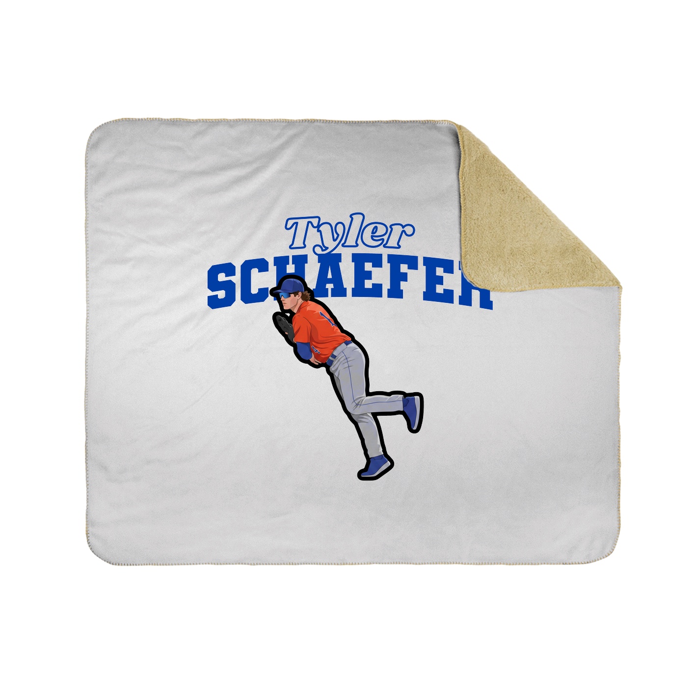 Throw Blanket — Name Arch in White