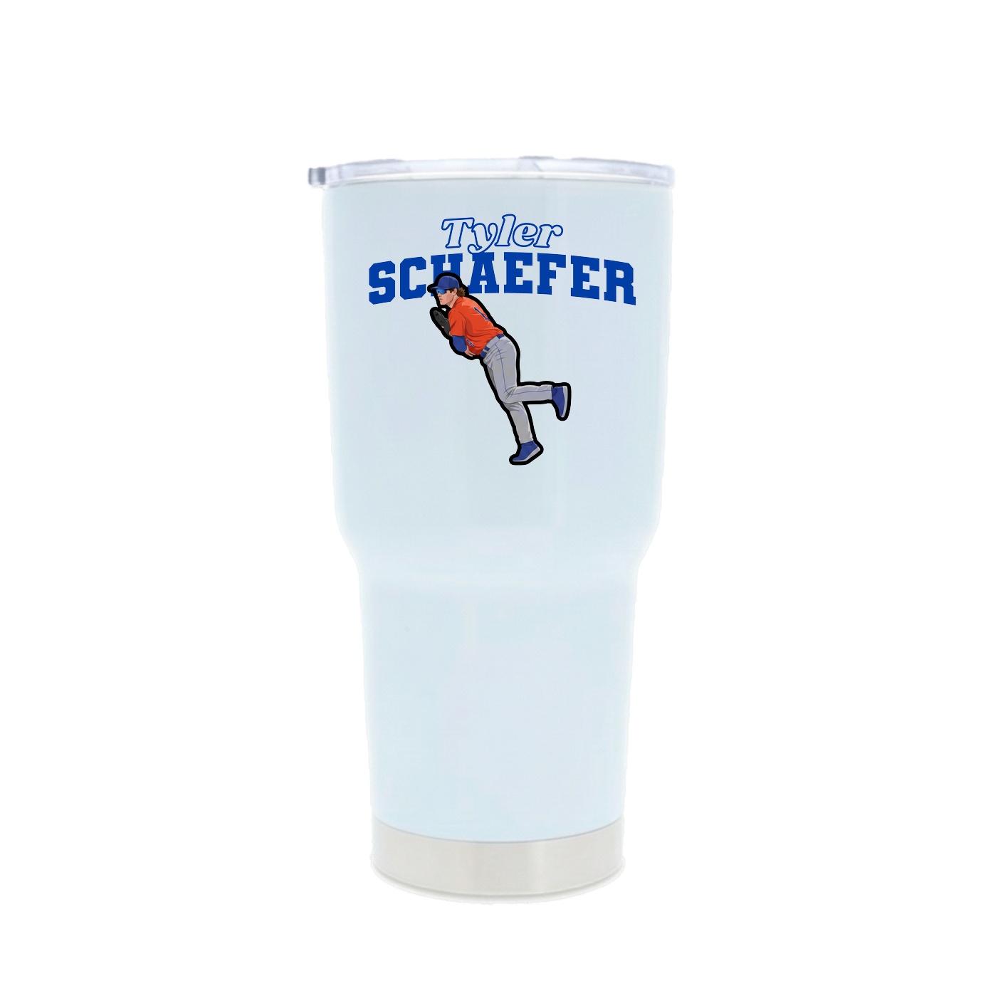 30oz Stainless Steel Tumbler — Name Arch in White