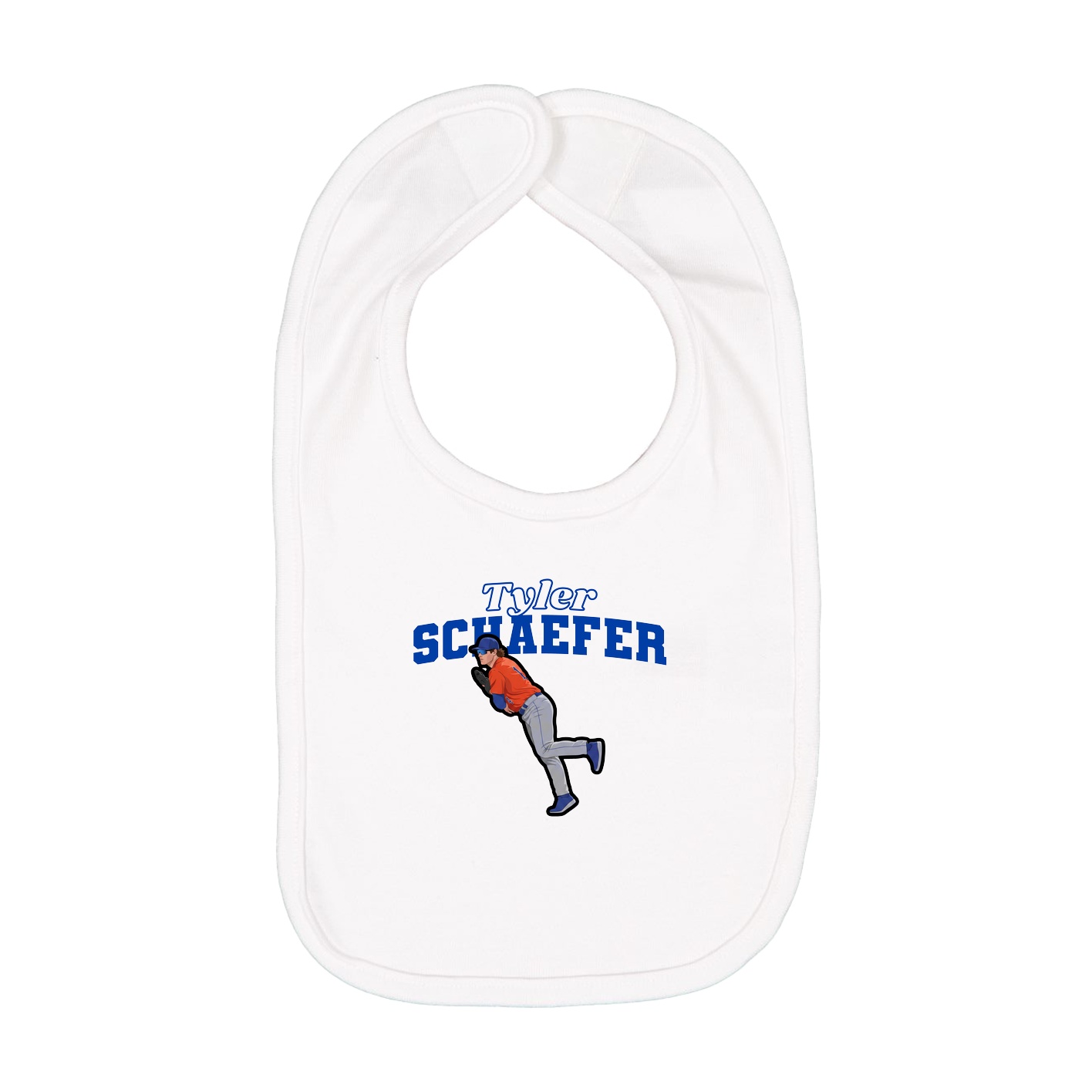 Infant Bib — Name Arch in White