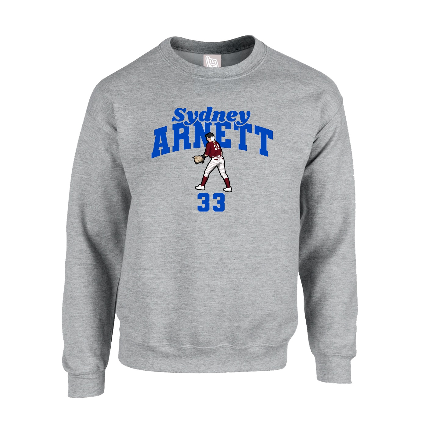 Fleece Crew — Signature Arch in Grey