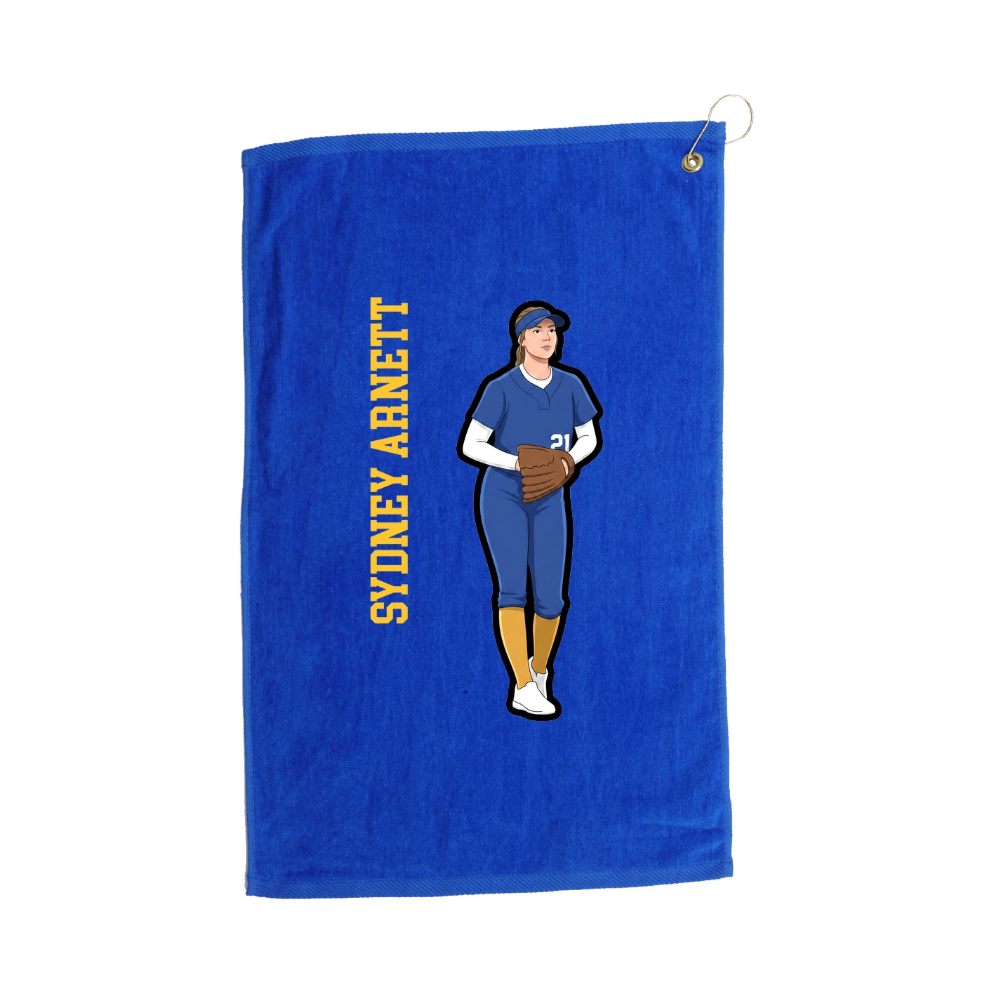 Golf Towel — Name Vertical in Royal