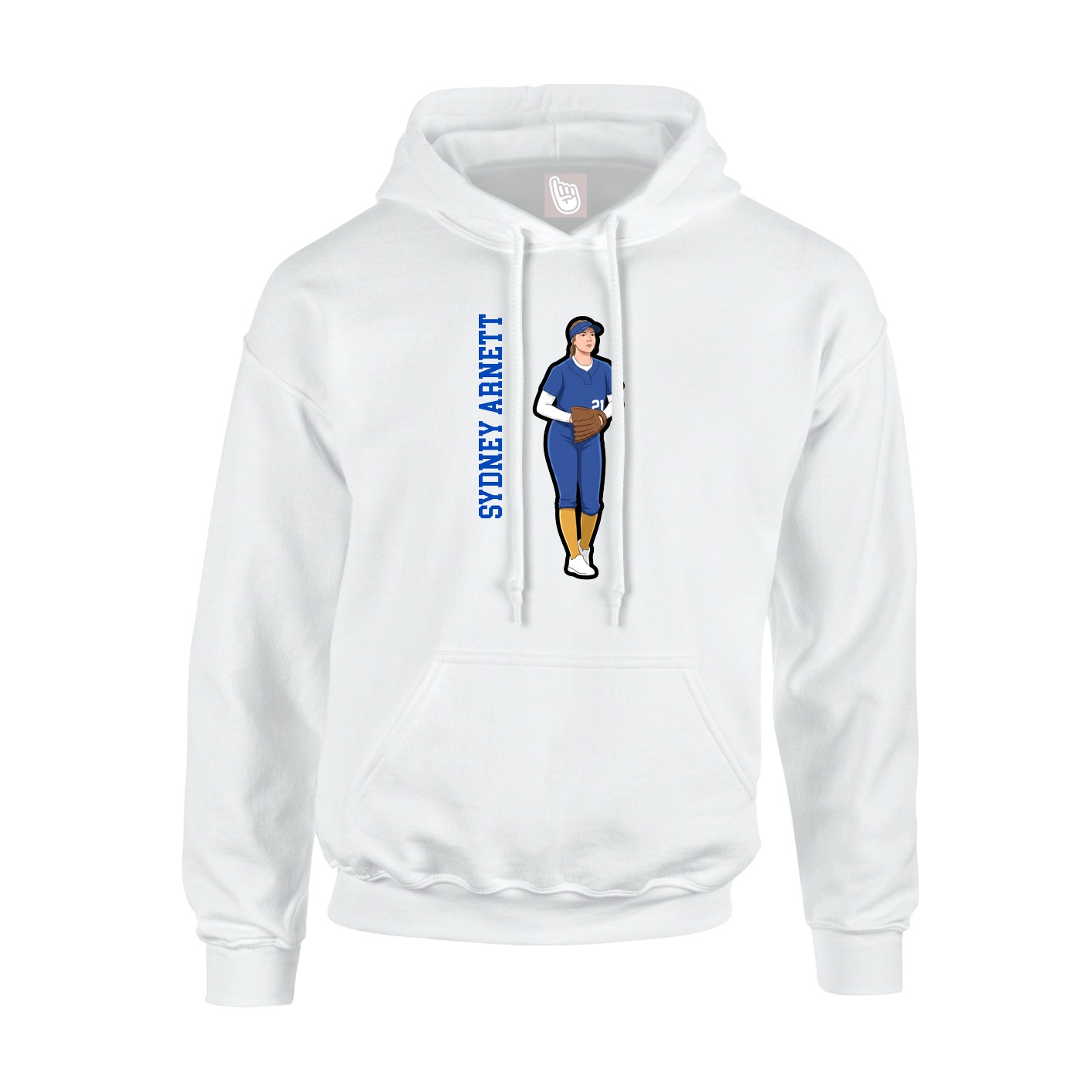 Youth Hoodie — Name Vertical in White