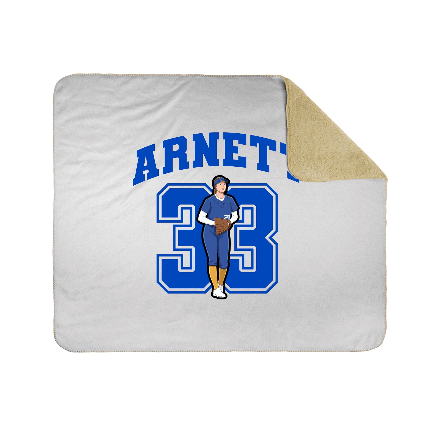 Throw Blanket — Number in White