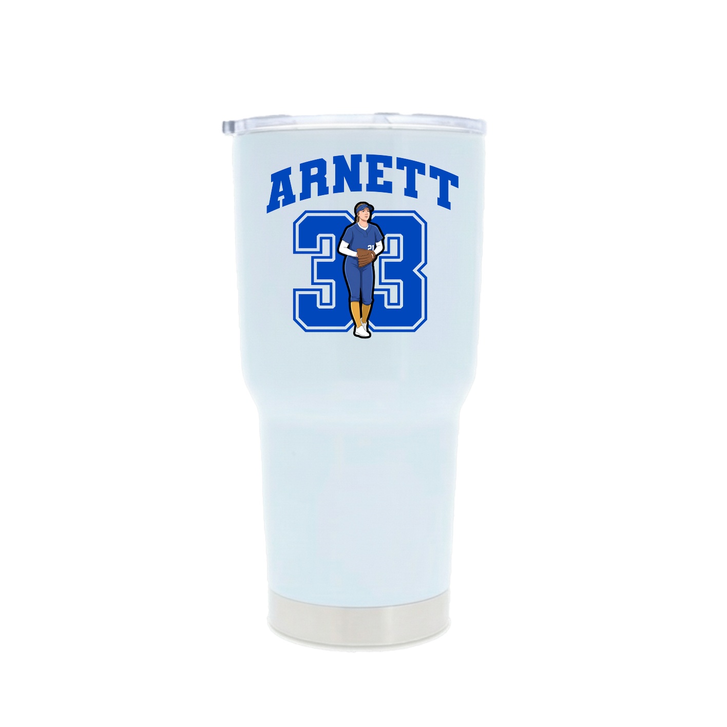 30oz Stainless Steel Tumbler — Number in White
