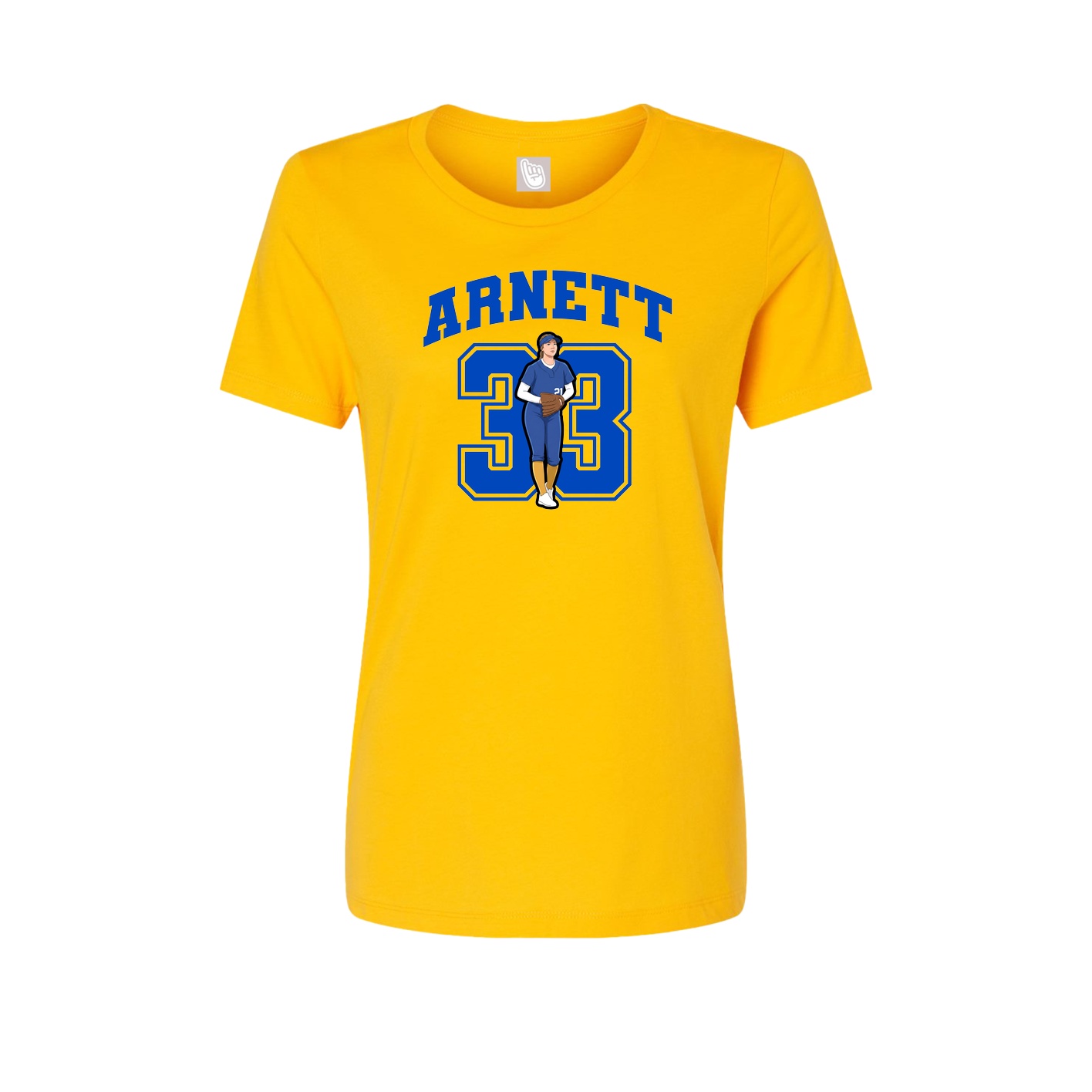 Fitted Women's Tee — Number in Gold