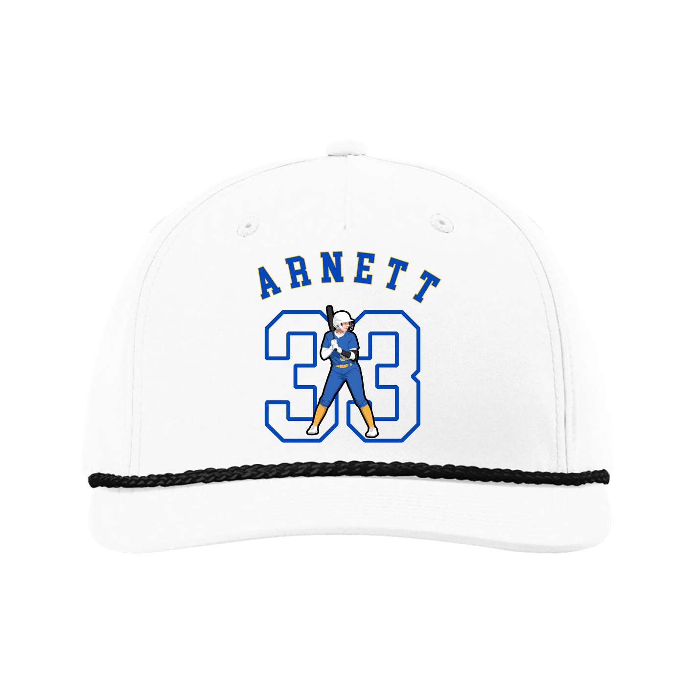 Five-Panel Classic Rope Cap — Shirsey Arch in White