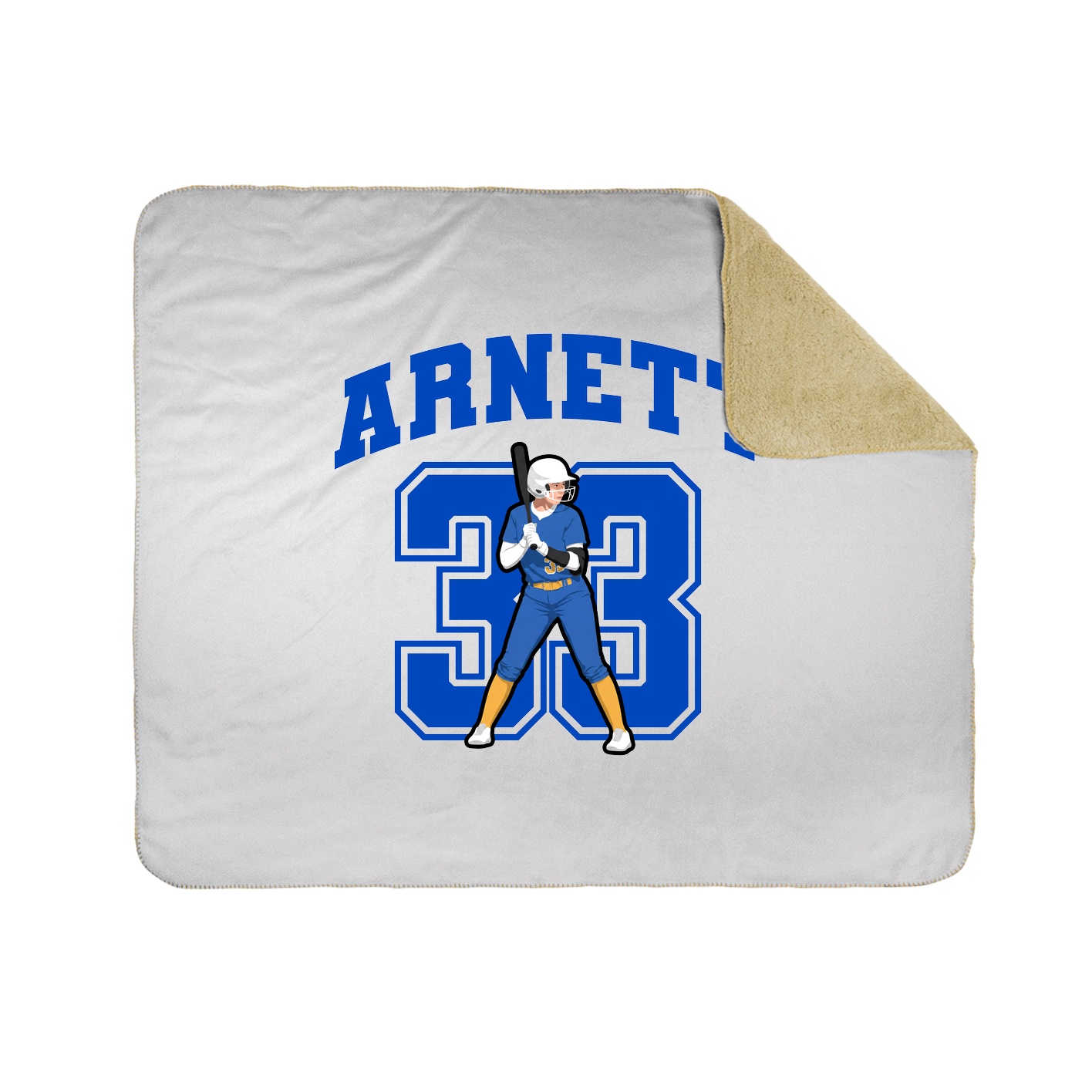 Throw Blanket — Number in White