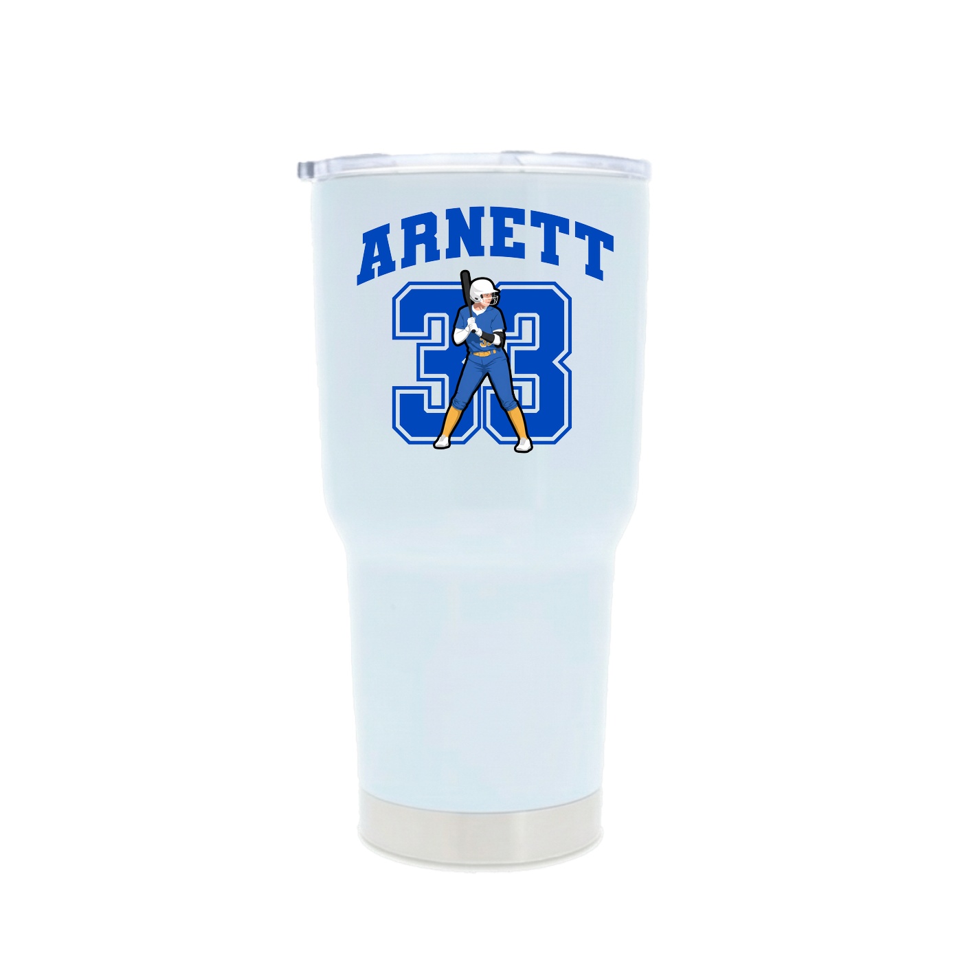 30oz Stainless Steel Tumbler — Number in White