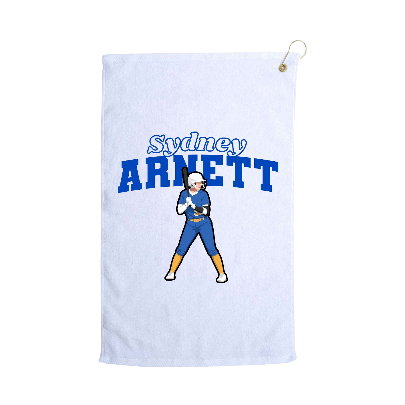 Golf Towel — Name Arch in White