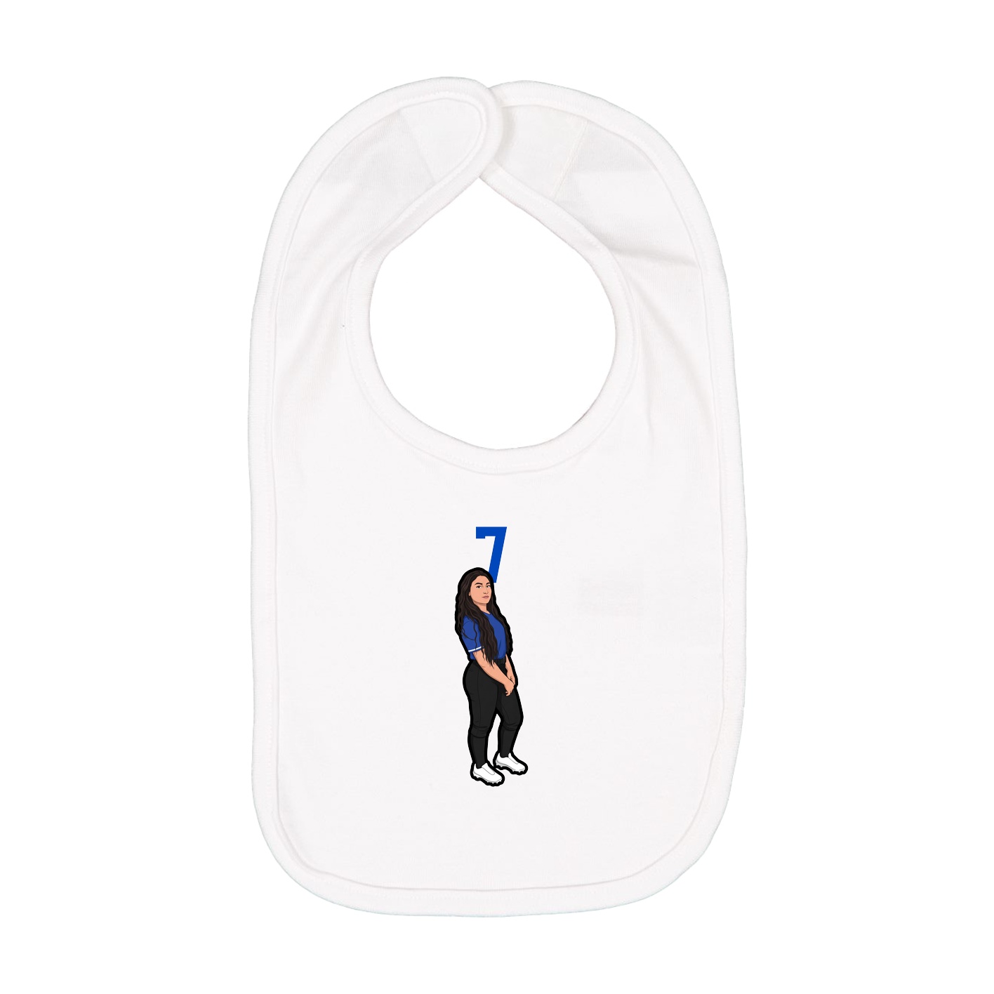 Infant Bib — Number Top in White