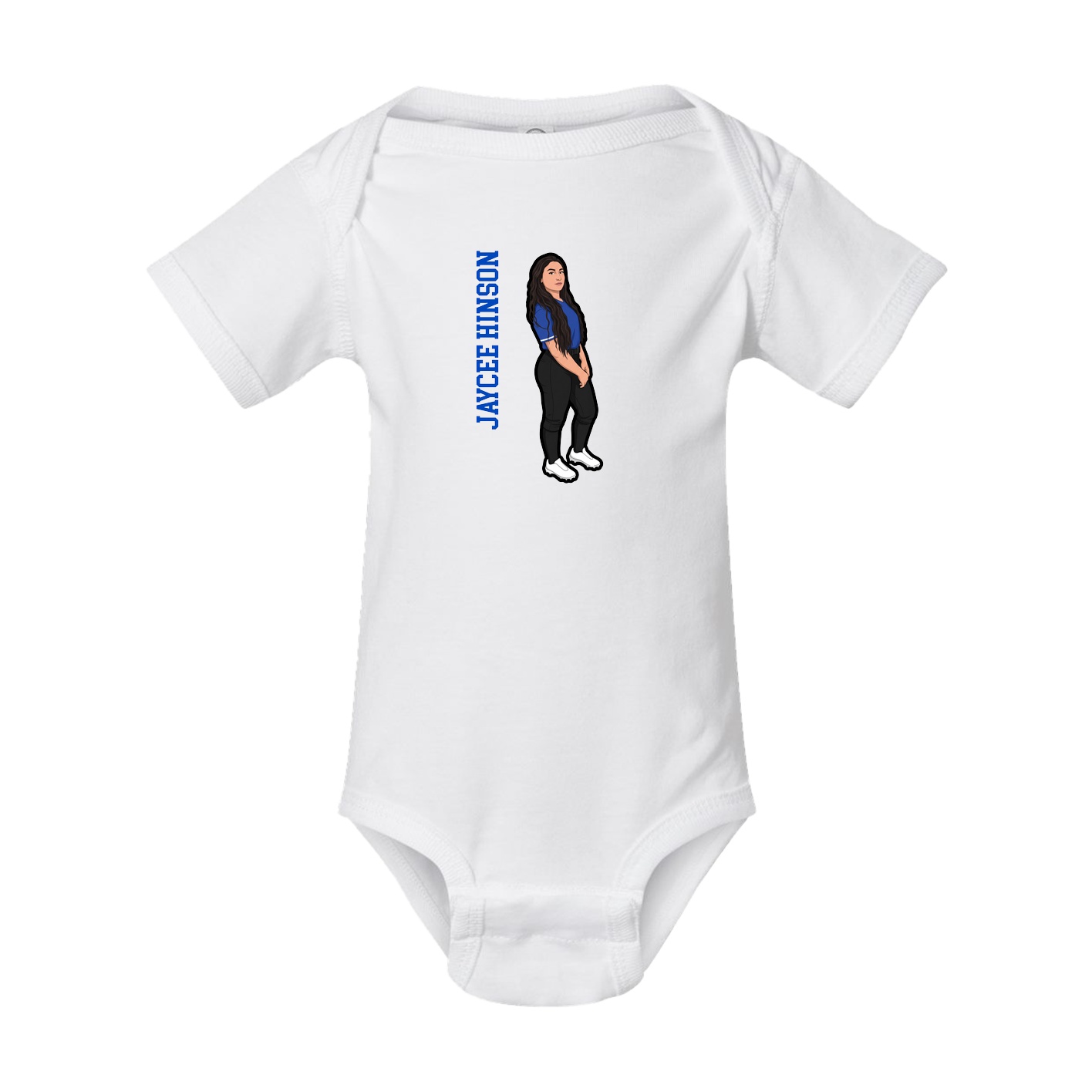Baby Onesie — Name Vertical in White