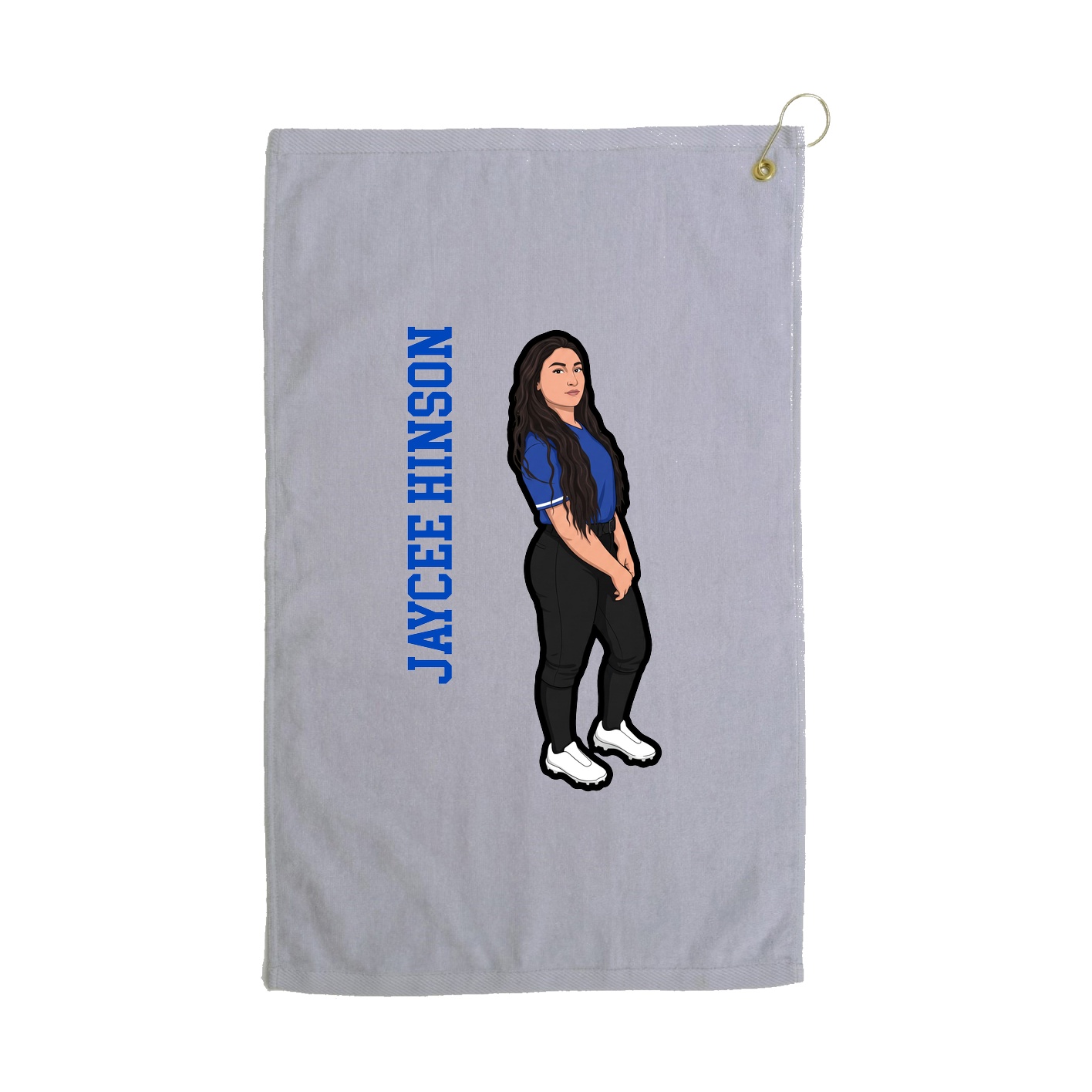 Golf Towel — Name Vertical in Grey