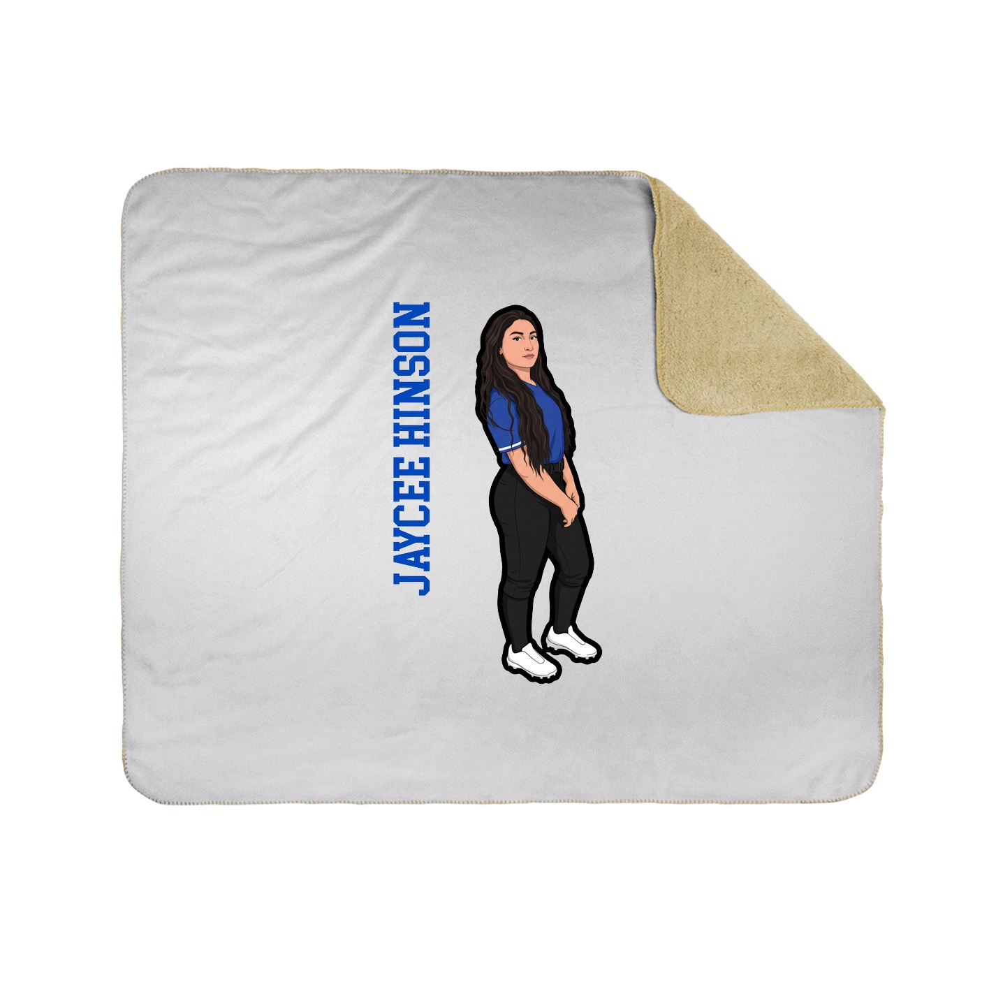 Throw Blanket — Name Vertical in White