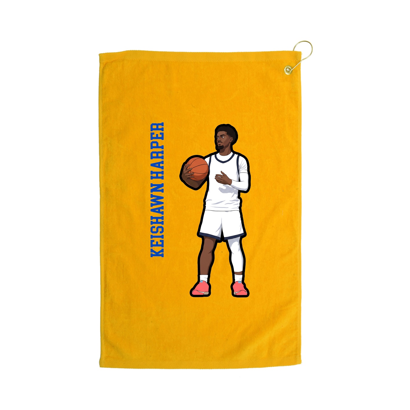 Golf Towel — Name Vertical in Gold